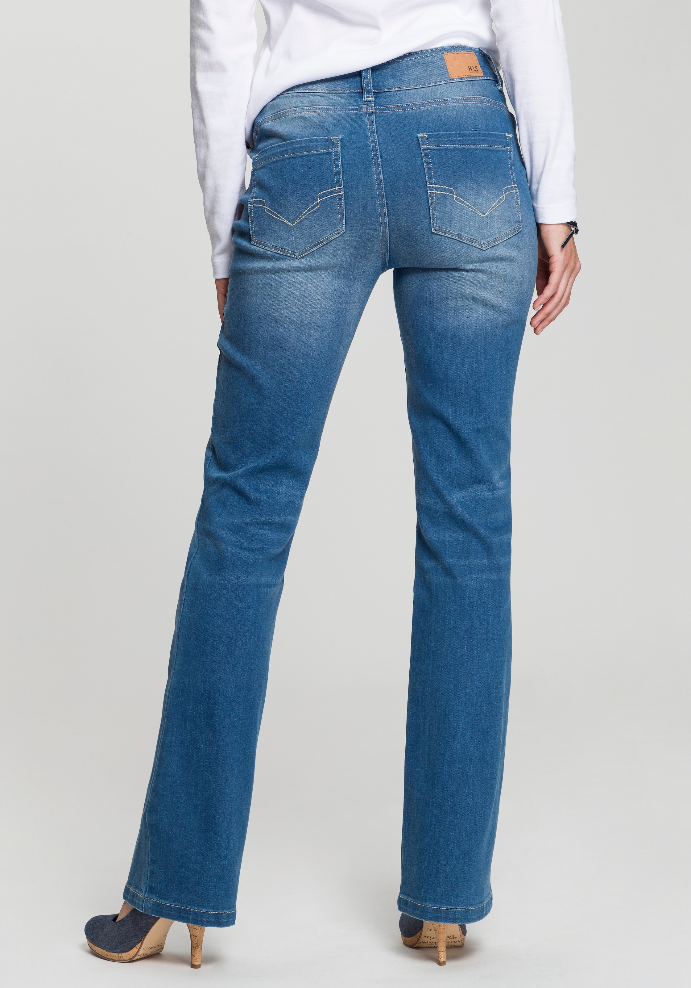 H.I.S Bootcut-Jeans "High-Waist", hohe Taille, Bootcut, mit Used-Effekten, günstig online kaufen