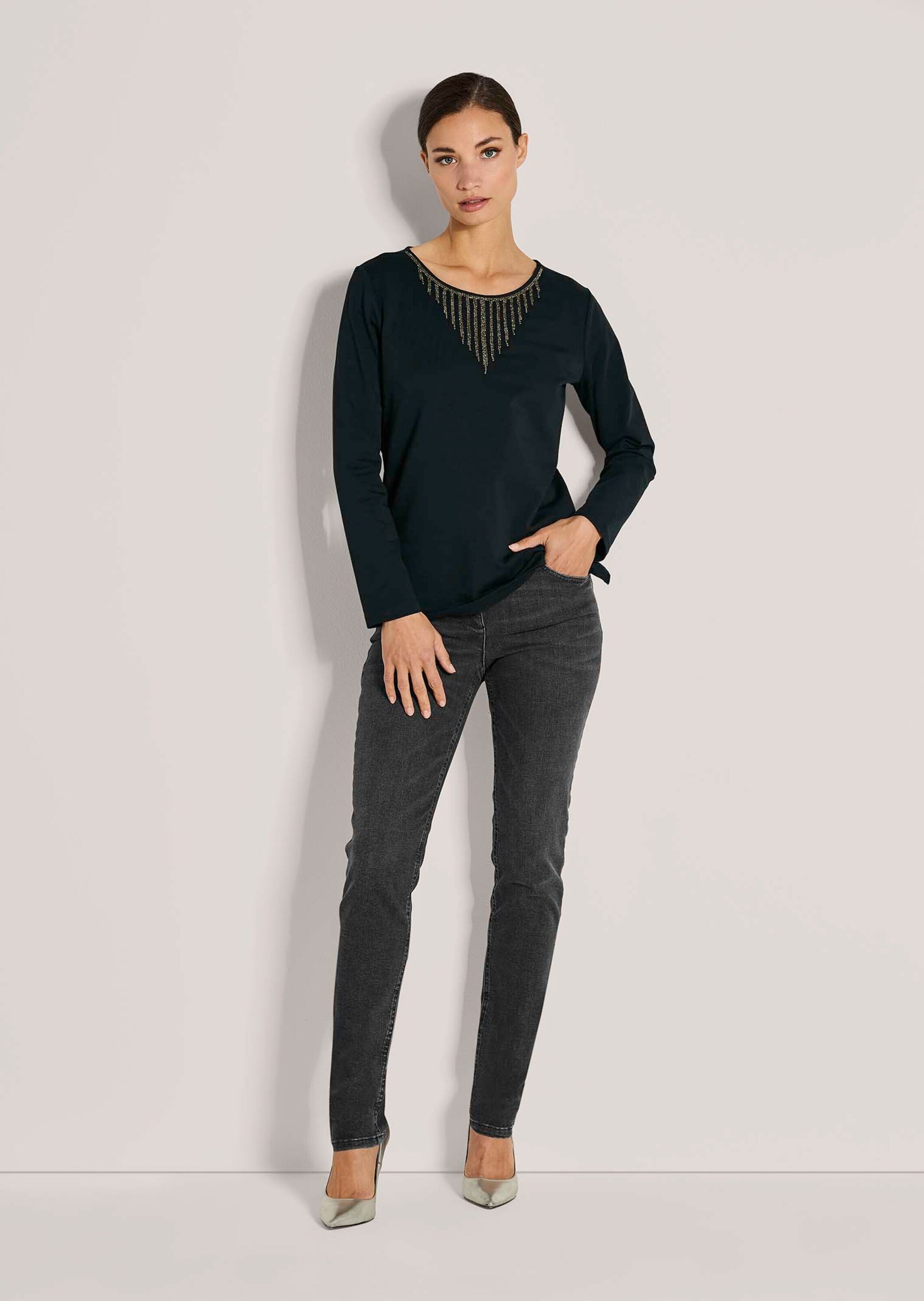 MADELEINE Langarmshirt »Sweatshirt Glamouröser Pullover, Strassakzente«