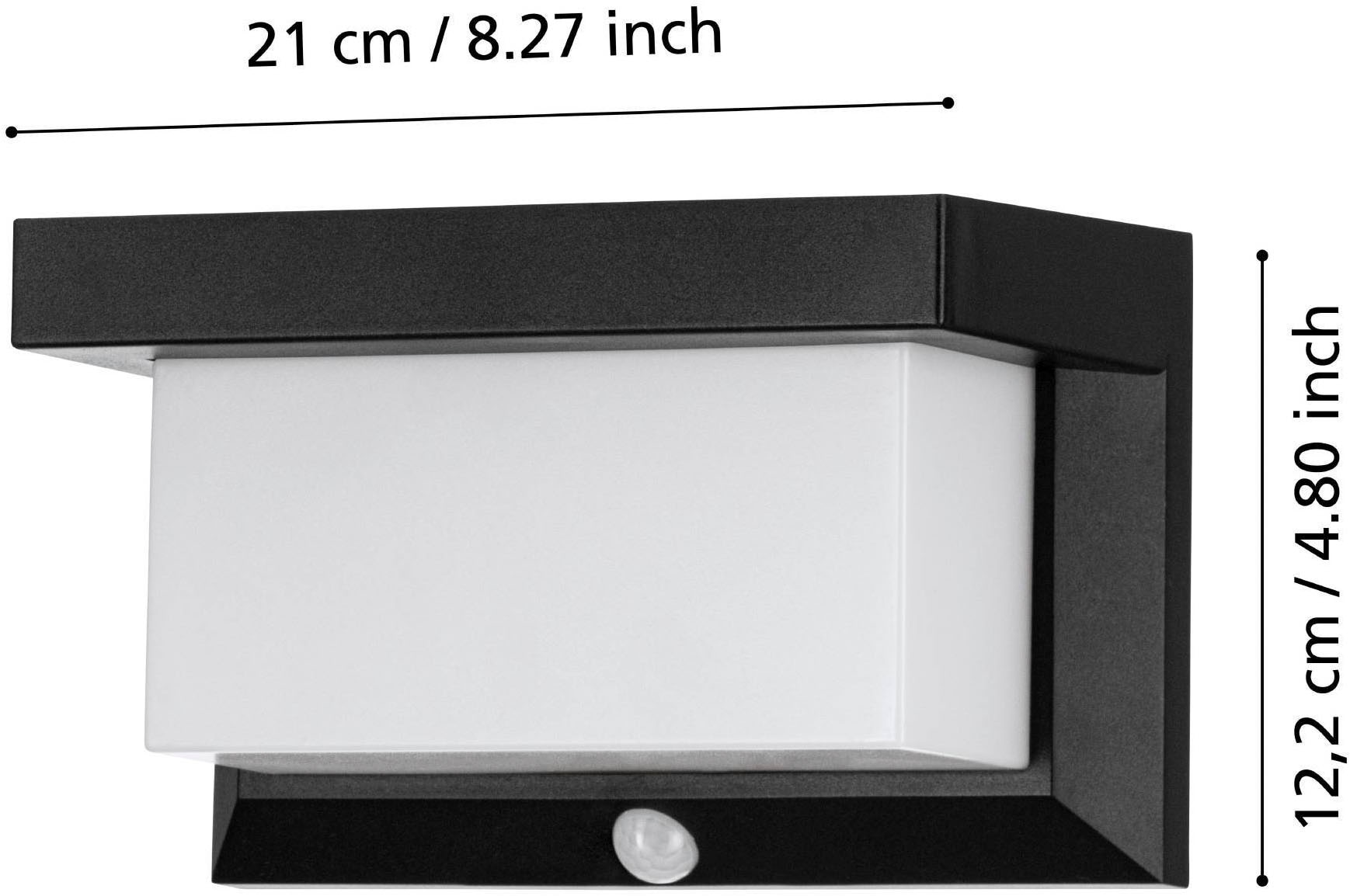 EGLO LED Solarleuchte »Utrera Solarlampe, Wandlampe aus Kunststoff, Außenbeleuchtung, IP44« LED-Modul 1 Stk. Kaltweiß