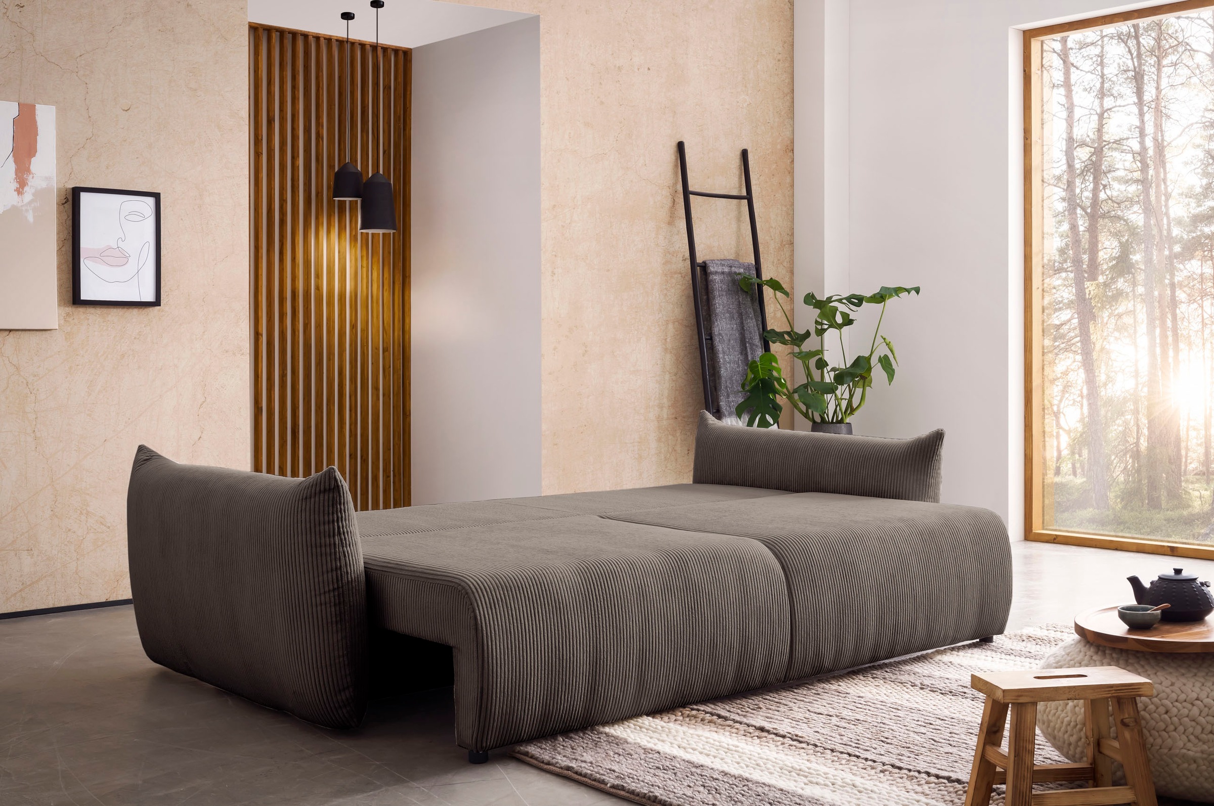 Home affaire 3-Sitzer "MAVAS Schlafsofa mit Bettkasten" ca.240/108cm (Liege günstig online kaufen