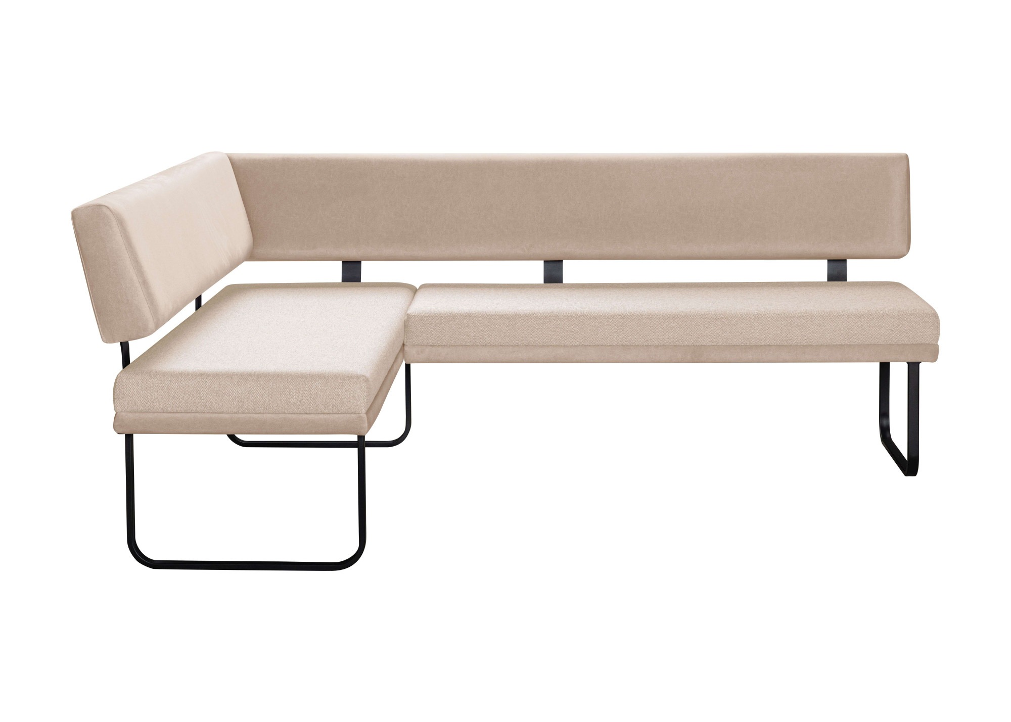 OTTO home Eckbank »Gabi Esszimmerbank, Bank, Küchenbank, Polsterbank« Gestell aus matt-schwarzem Flachmetall, stabil, 2-Stoff-Design