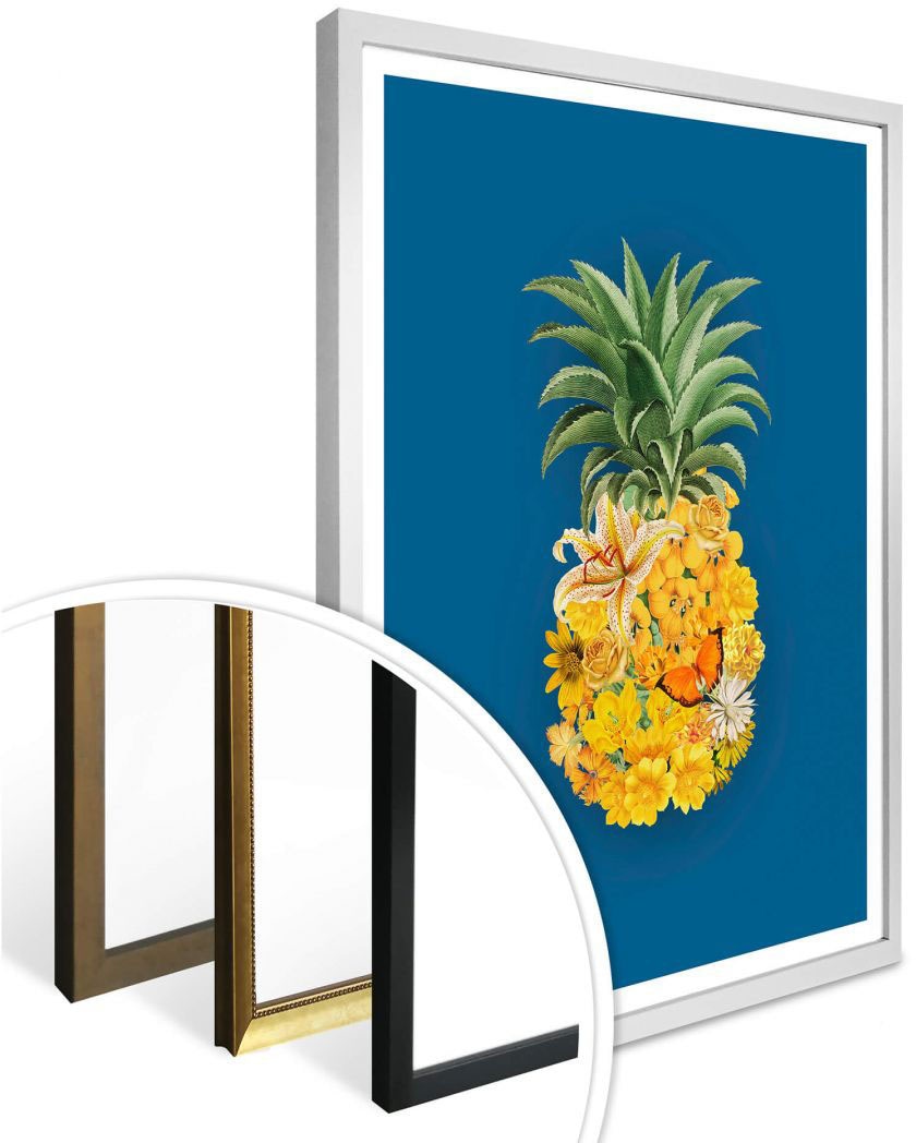 Wall-Art Poster »Ananas Blume Blau«, Blumen, (1 St.) kaufen | BAUR | Poster