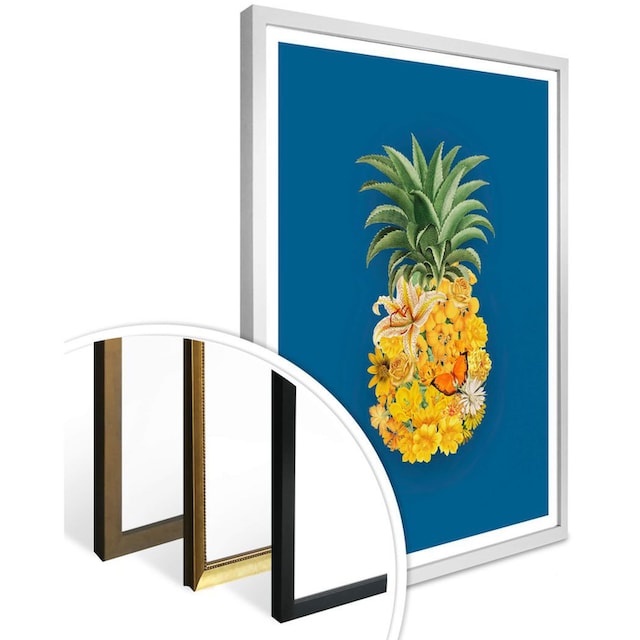 Wall-Art Poster »Ananas Blume Blau«, Blumen, (1 St.) kaufen | BAUR