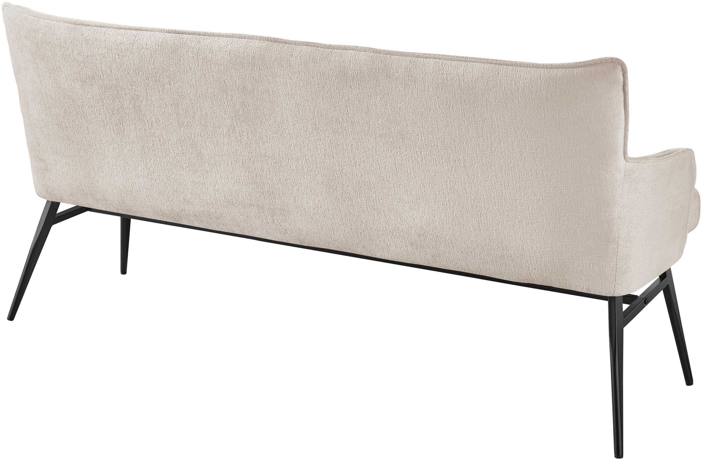 Essbank "Tucson", creme, schwarz, B:180cm H:88cm T:68cm, Eisen, Polyester, SET ONE BY MUSTERRING, Sitzbänke, Essbank, Micro-Taschenfederkern und schwarzes Eisen-Gestell für hohen Komfort 3