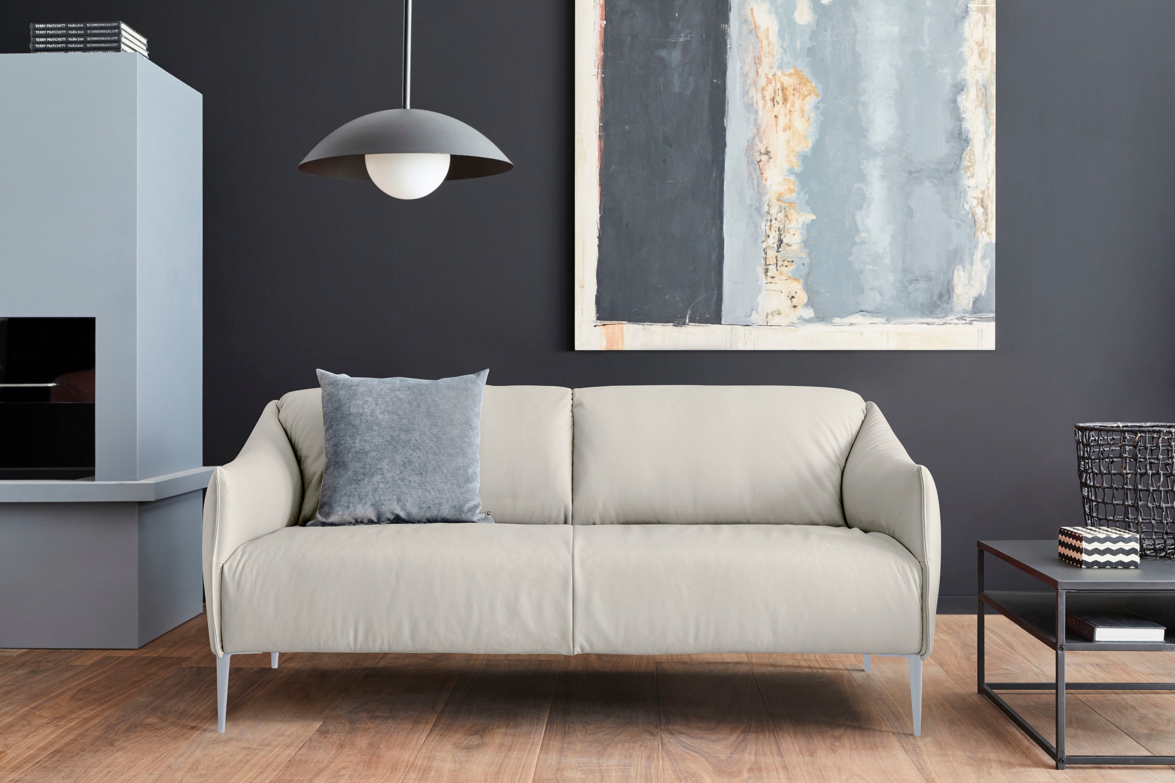 W.SCHILLIG 2,5-Sitzer "sally Designsofa, Loungesofa, bequem, schmale Armlehnen, Breite 194cm" mit Metallfüßen in Silber matt, Breite 194 cm