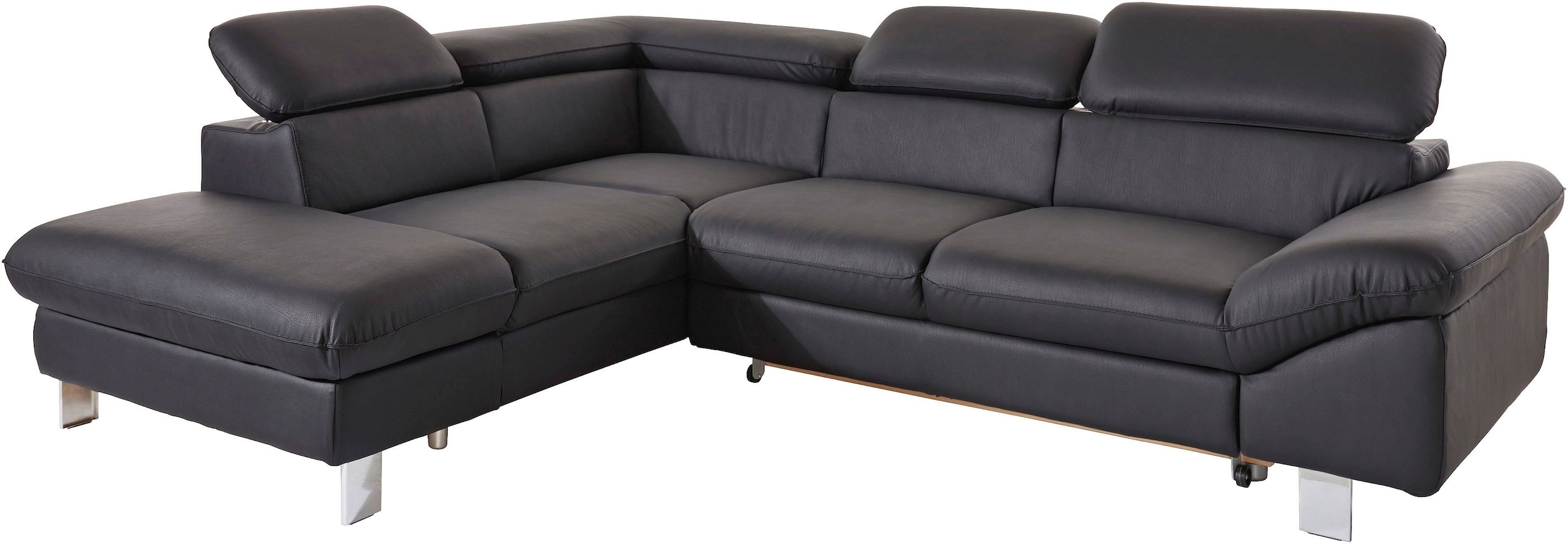 COTTA Polstergarnitur »Driver L-Form«, (Set), Set bestehend aus: Ecksofa mit Kopfteilverstellung & Hocker