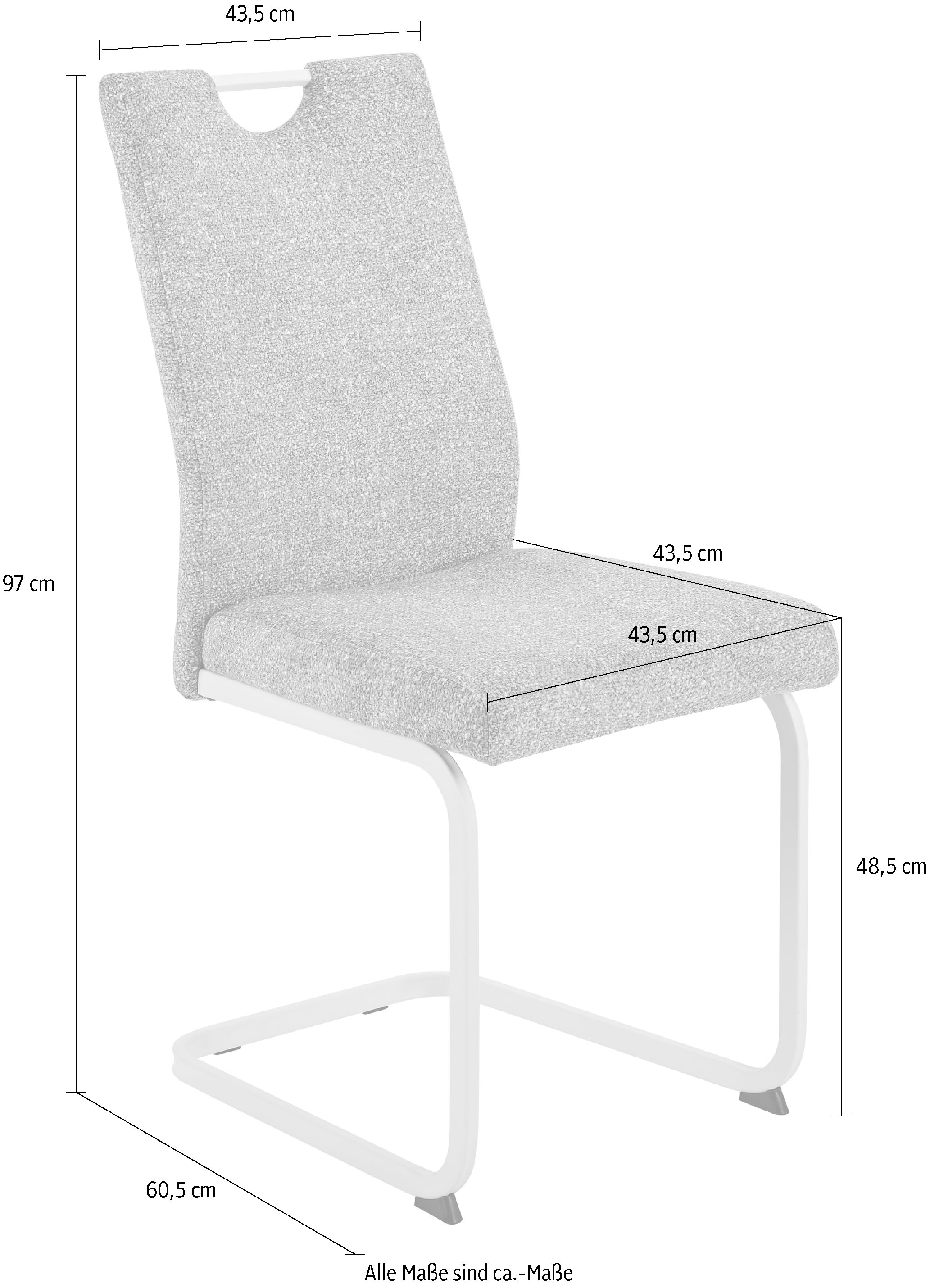 HELA Freischwinger »TIVOLI« (Set) 4 Stk.Freischwinger, Gestell Perlweiß, mit Griff, 140kg belastbar