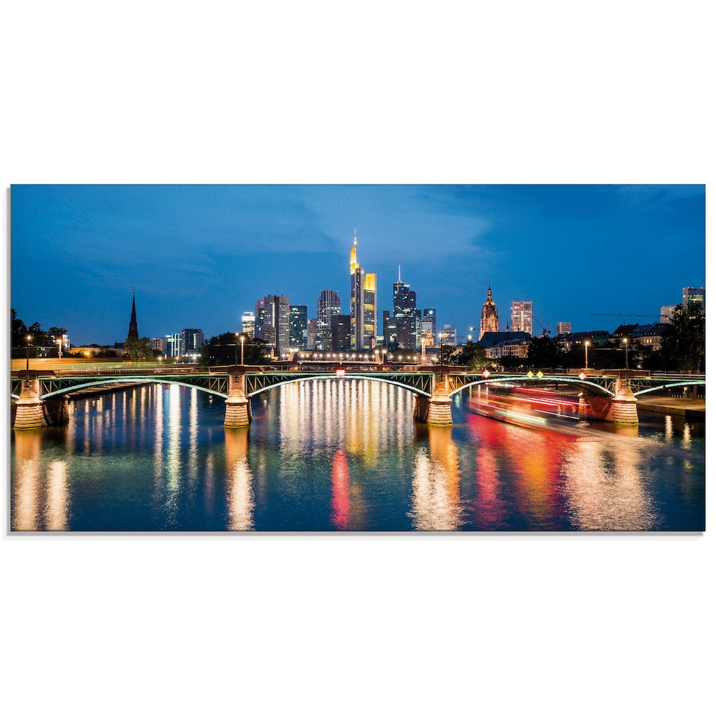 Artland Glasbild »Frankfurt am Main zur Nacht«, Deutschland, (1 St.)