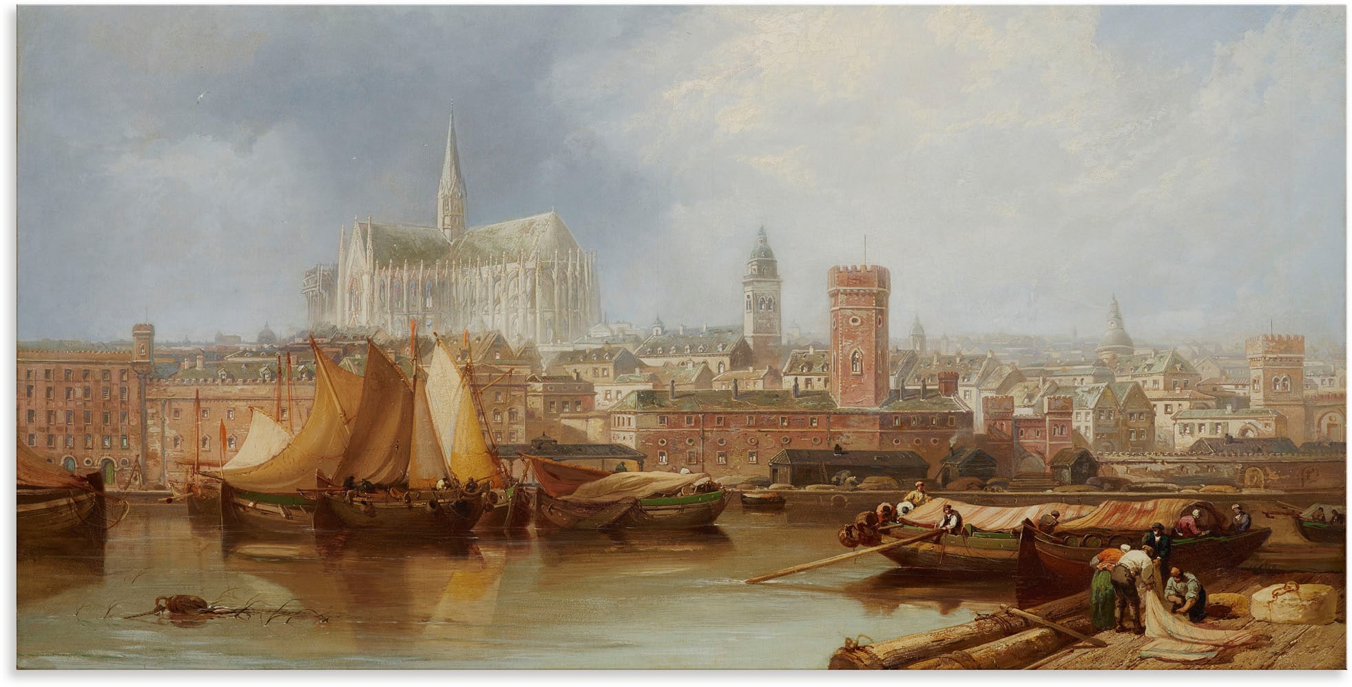 Artland Wandbild "Ansicht von Köln, unvollendeter Dom" 1 Stk. tlg. als Alubild, Leinwandbild in verschied. Größen