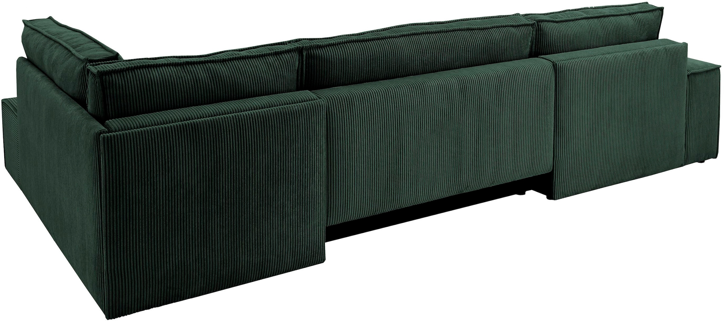 Home affaire Wohnlandschaft »SHERWOOD 329 cm, U-Form, Schlafsofa,«, Schlaffunktion m. Bettkasten (194x139 cm), Cord, Vintage, Samtvelours