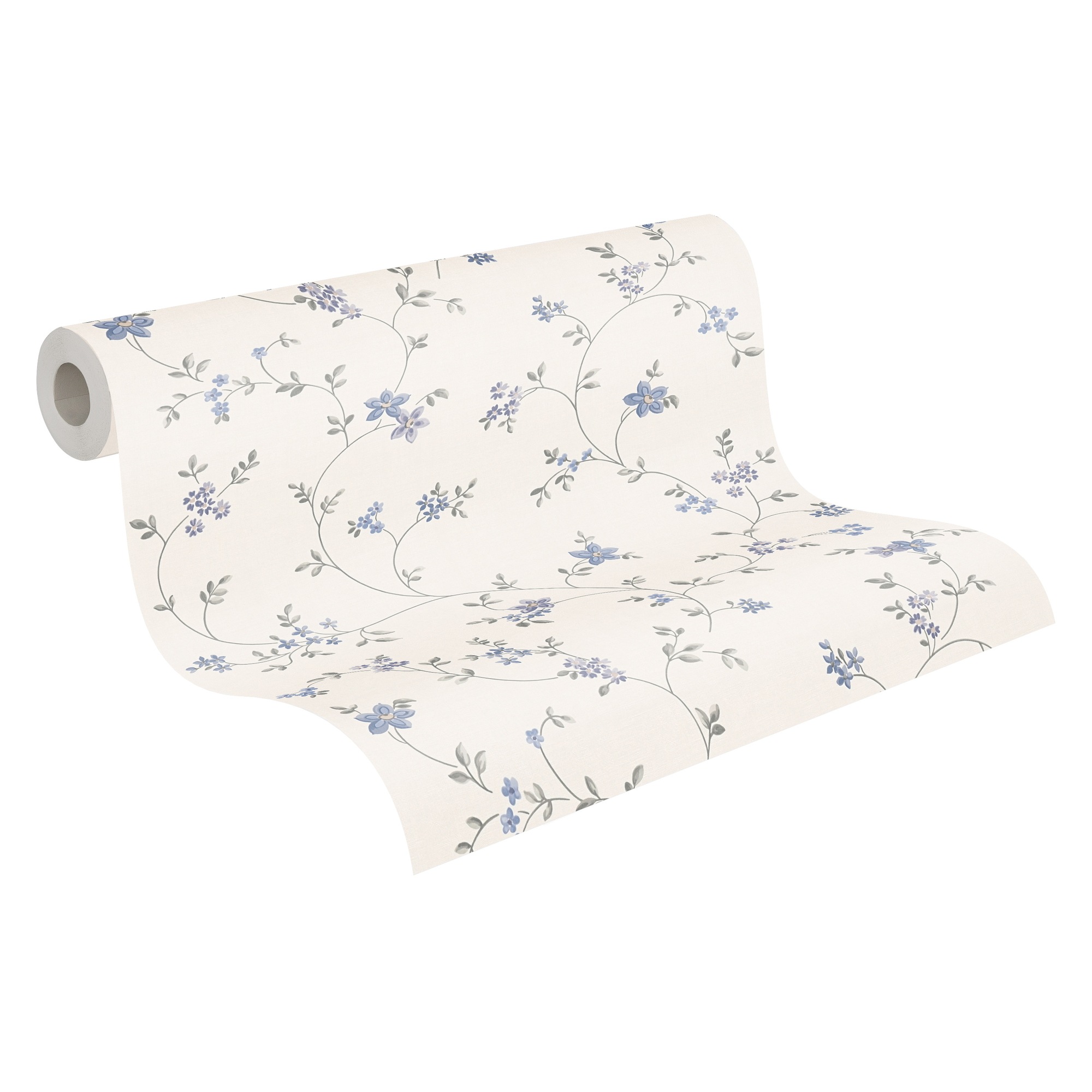 A.S. Création Vliestapete "Landhaustapete mit Blümchen" gemustert matt neutral leicht strukturiert Tapete Floral Blumenranke Tapeten Wohnzimmer Schlafzimmer Küche Design