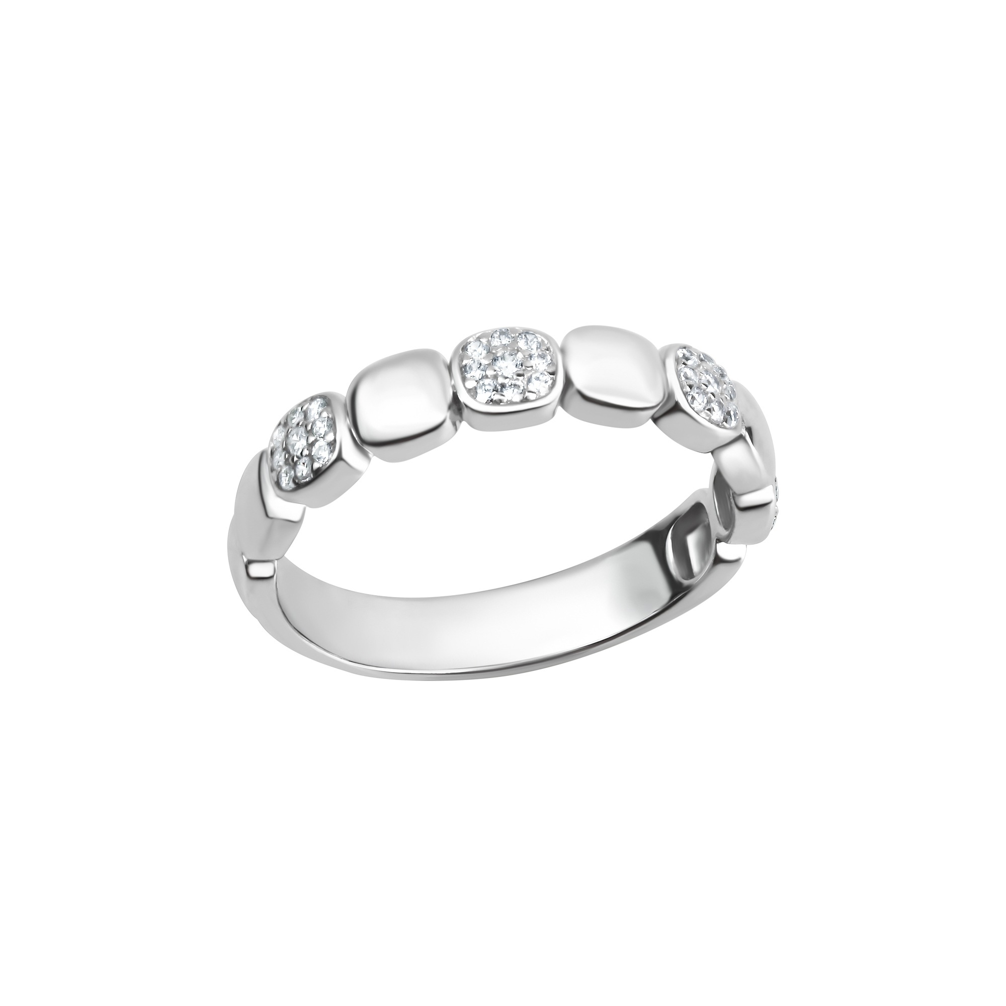 Fingerring VIVANCE "925 Sterling Silber rhodiniert Zirkonia" Gr. 58, weiß, Fingerringe, Damen, 058 (18,5), Silber 925 (Sterlingsilber), Fingerring