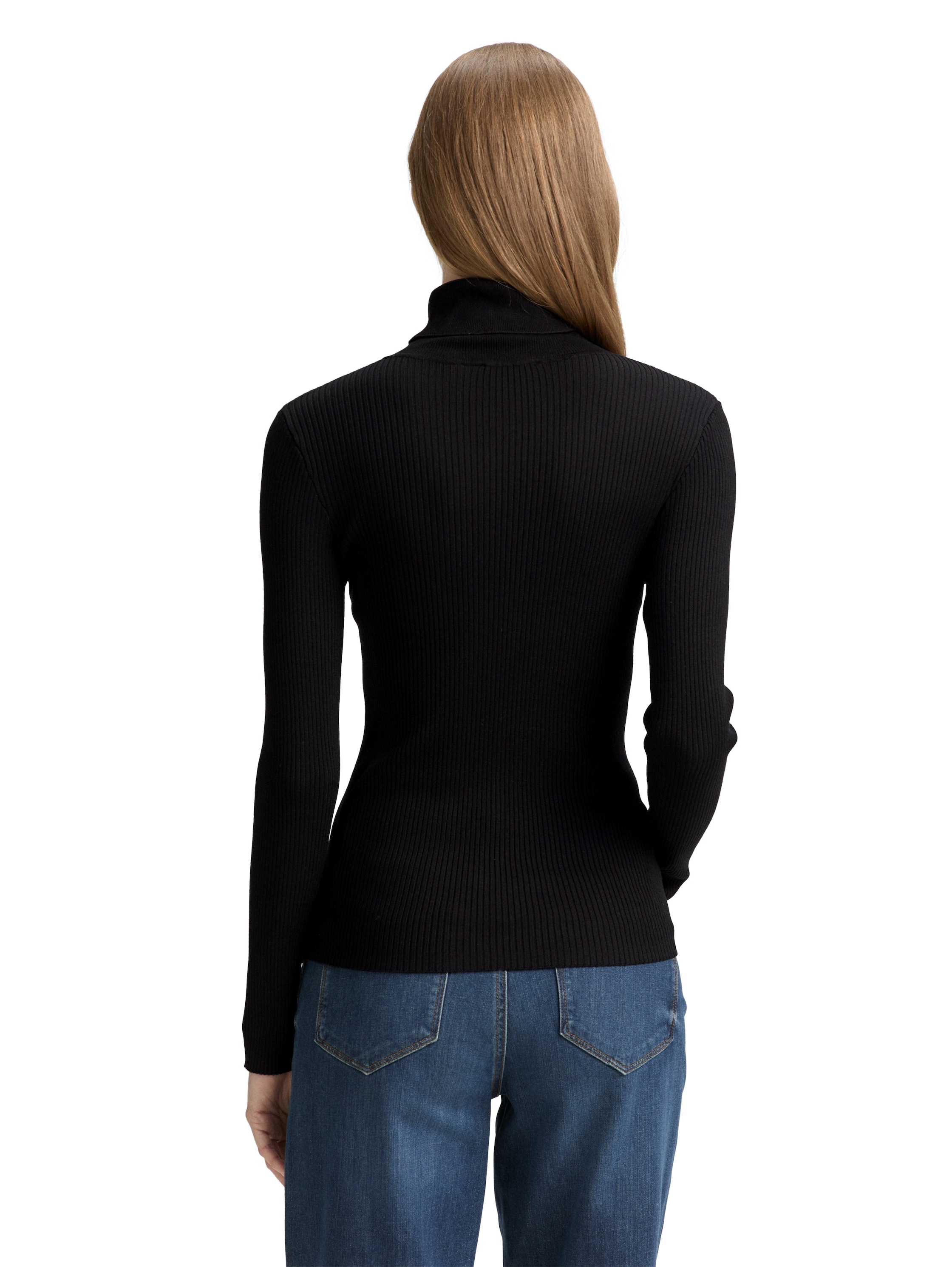 TOM TAILOR Denim Rollkragenpullover, in Strick-Optik
