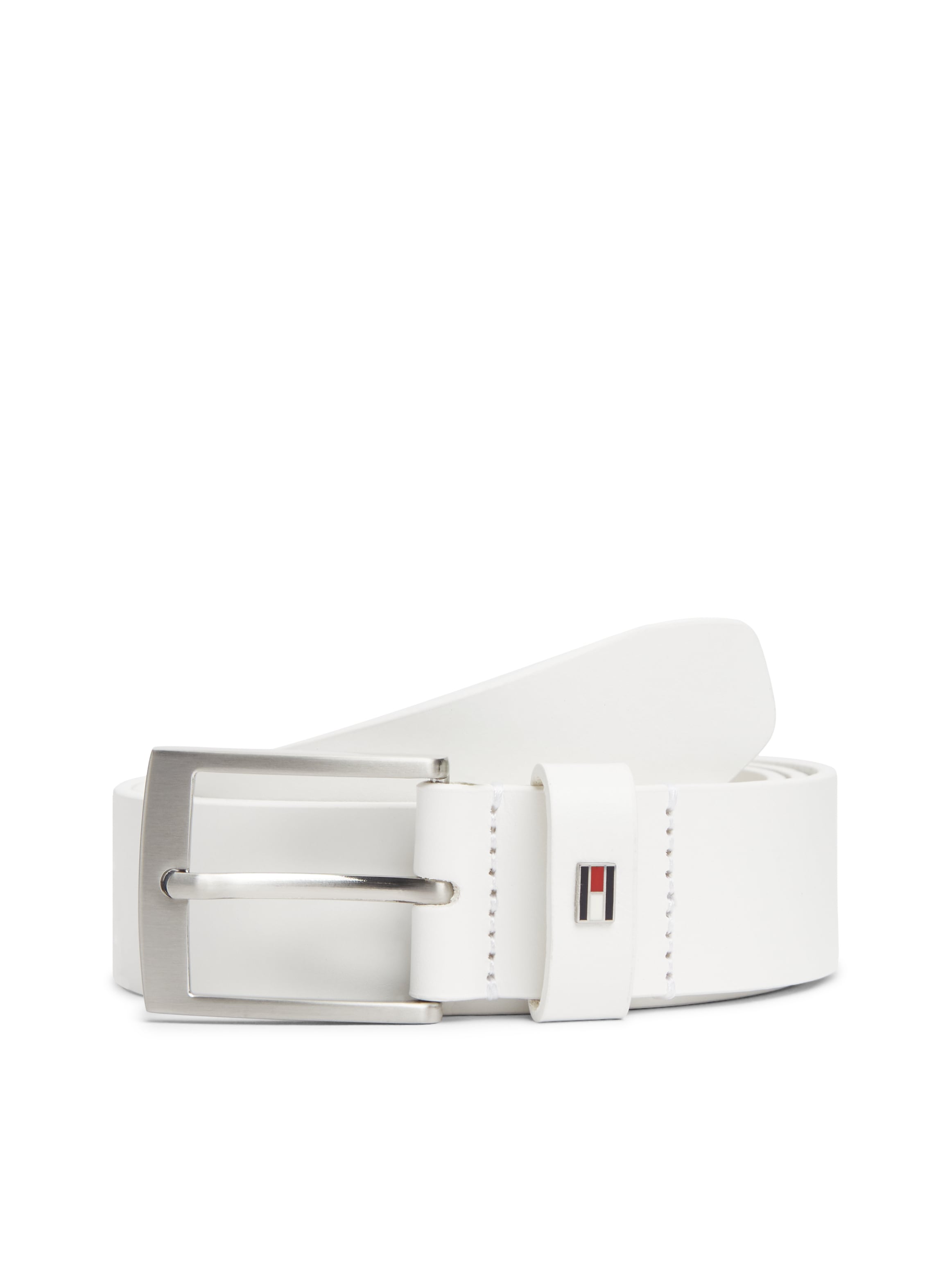 Tommy Hilfiger Ledergürtel »ADAN 3.5 cm breit EXT« Metalllogopatch, Einfachdornschnalle