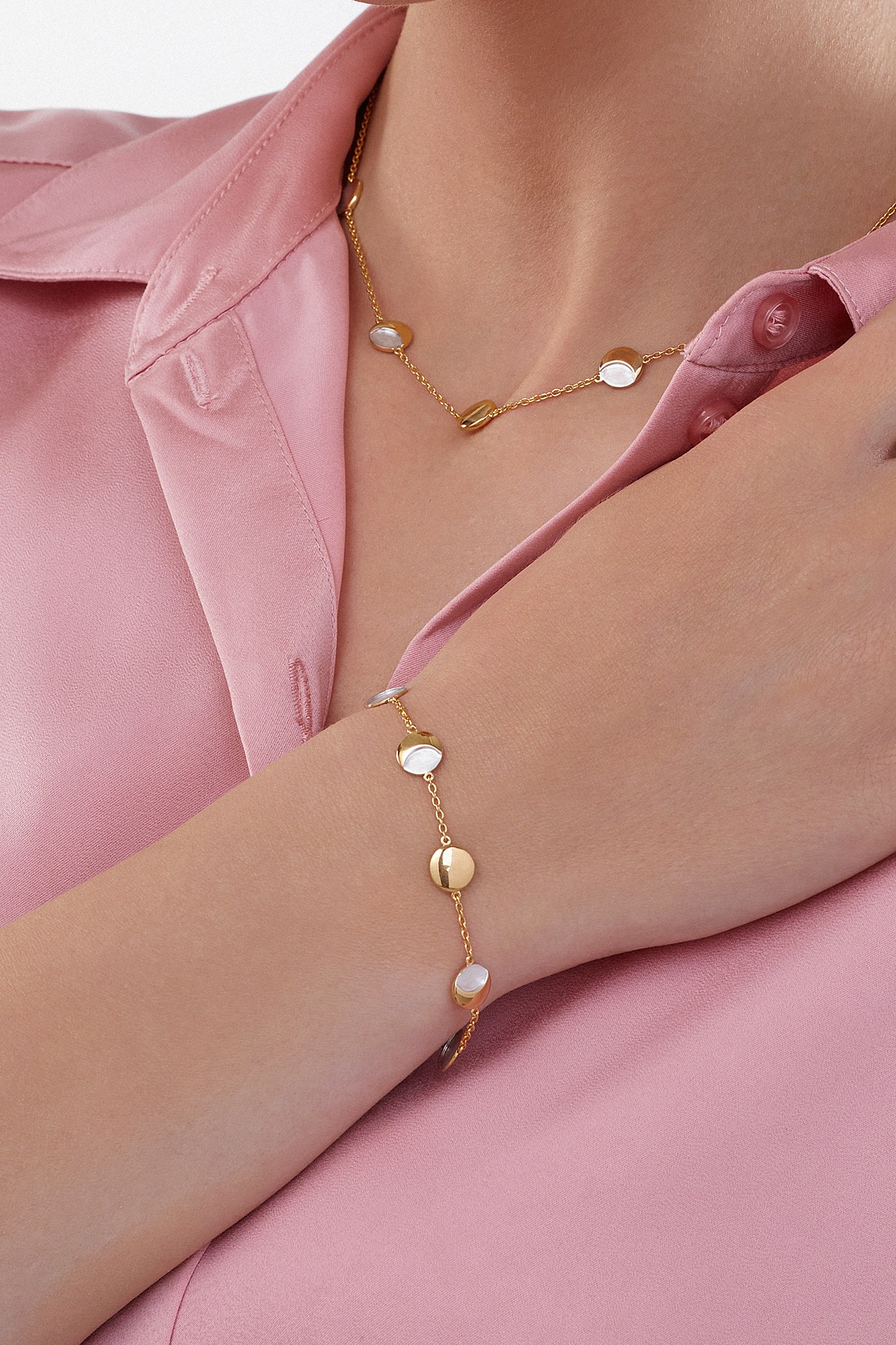 CAÏ Armband »925/- Sterling Silber bicolor Mondzyklus Luna«