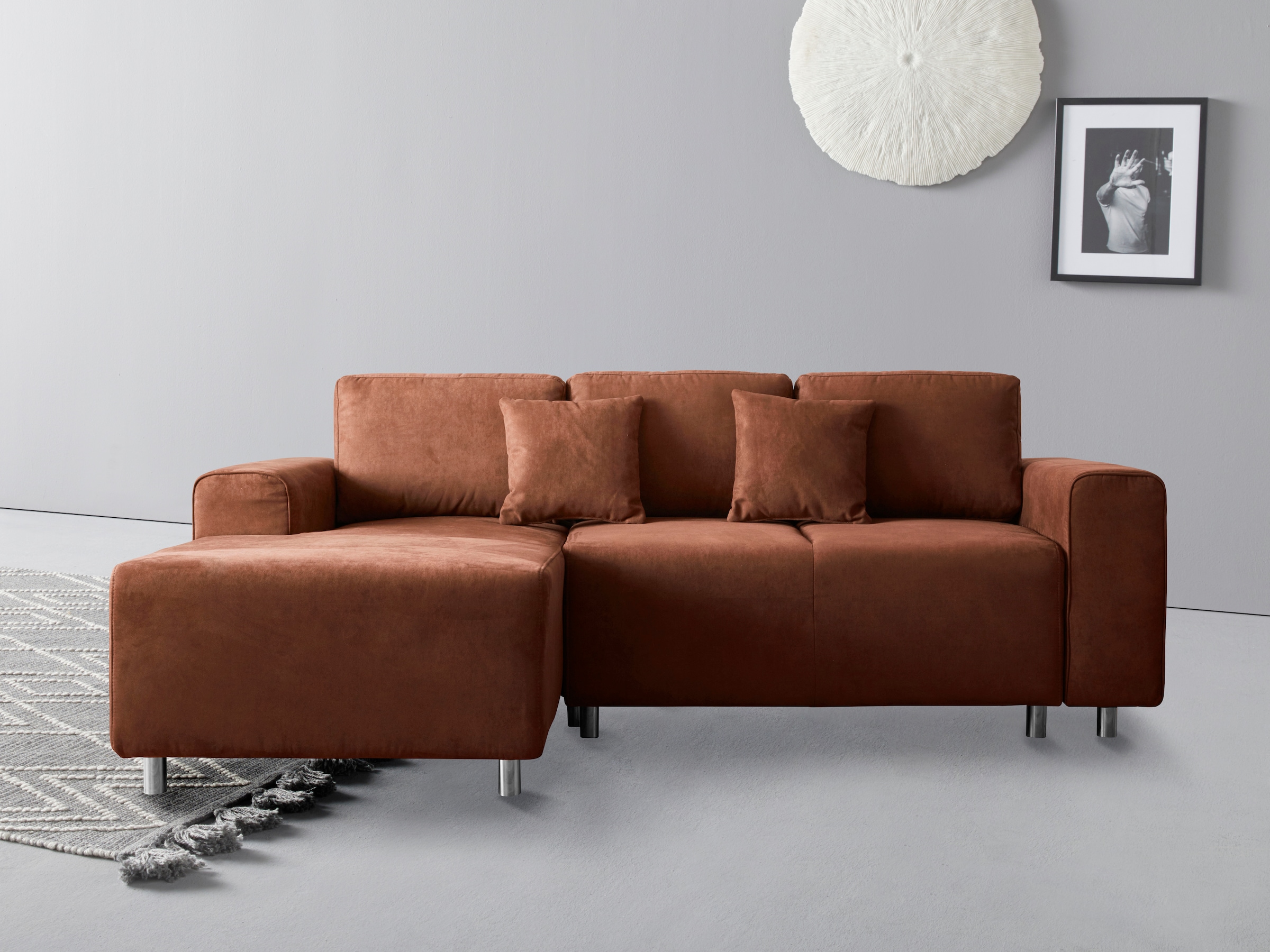 Home affaire Ecksofa "Györ", L-Form, wahlweise mit Bettfunktion und Bettkas günstig online kaufen