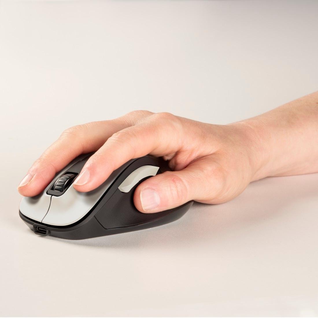 Hama ergonomische Maus »Optische 6 Tasten Funkmaus, ergonomisch, Rechtshänder, leise Tasten«, Funk