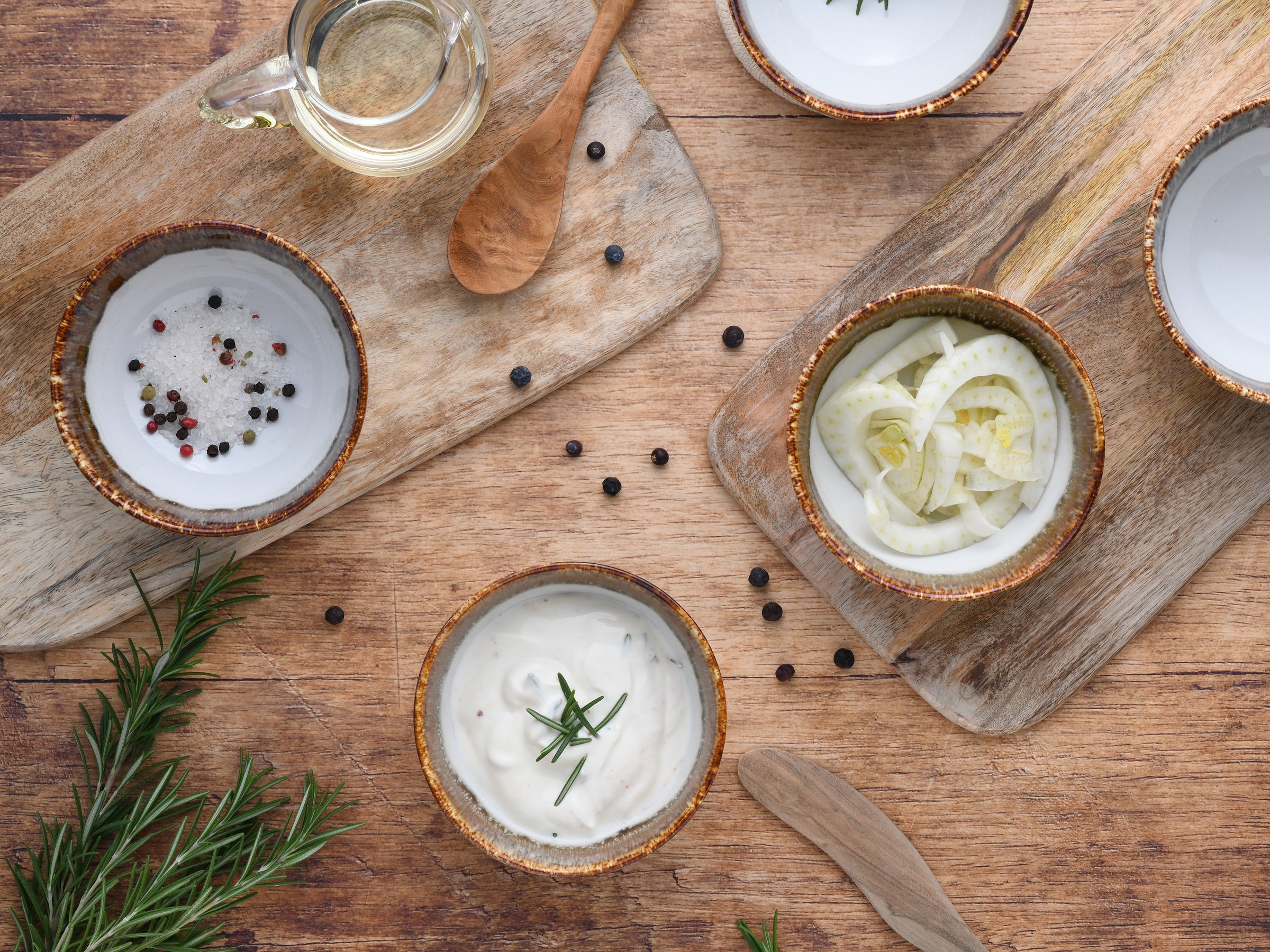 CreaTable Dipschale »Cascade, Schale 6-tlg«, 6 tlg., aus Steinzeug, Rekativglasur, Healthy Food