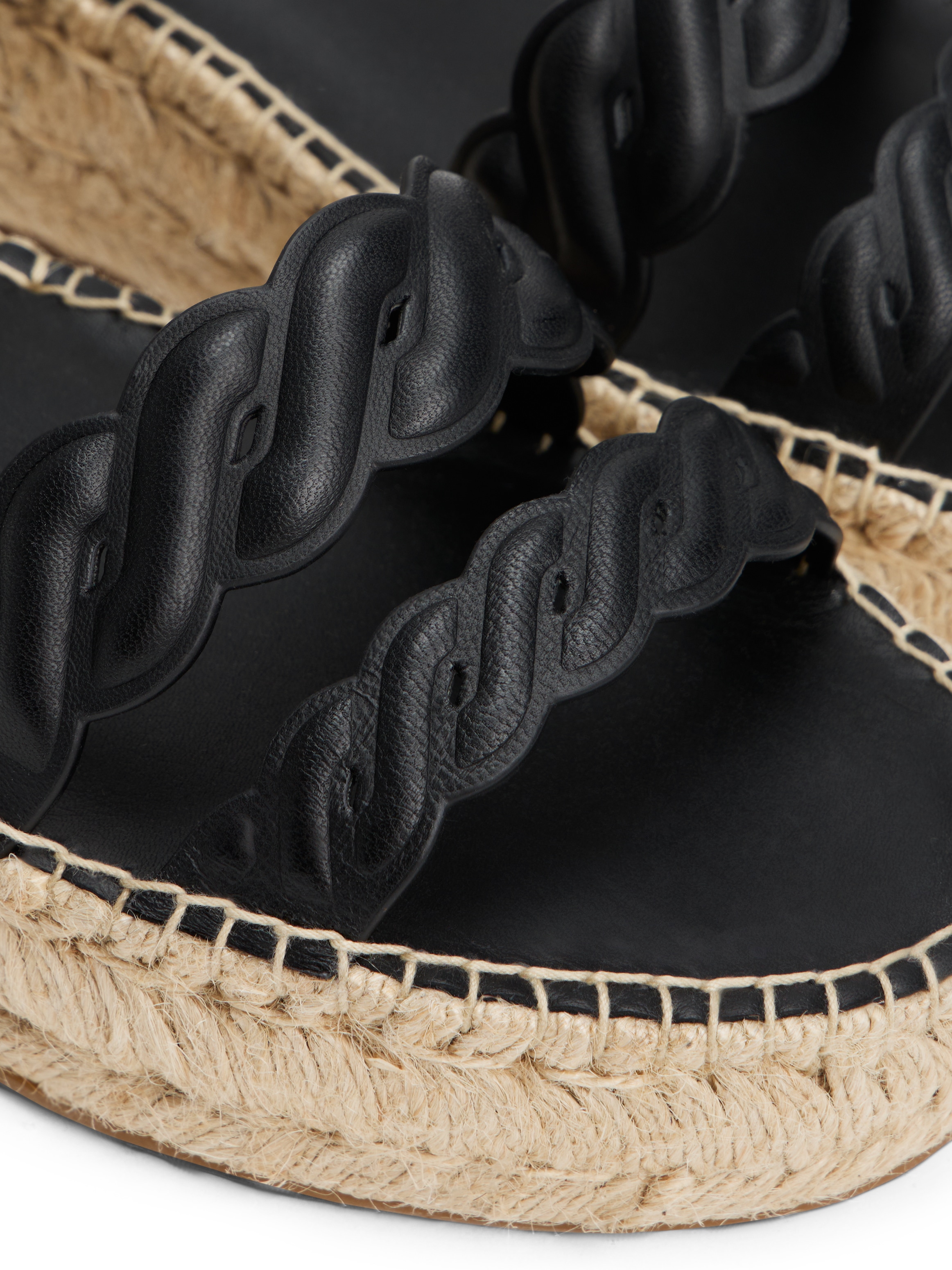 Tommy Hilfiger Keilsandalette »LEATHER ROPE REAL ESPAD SANDAL«, Plateau, Sommerschuh, Riemchensandale mit verstellbarer Schnalle