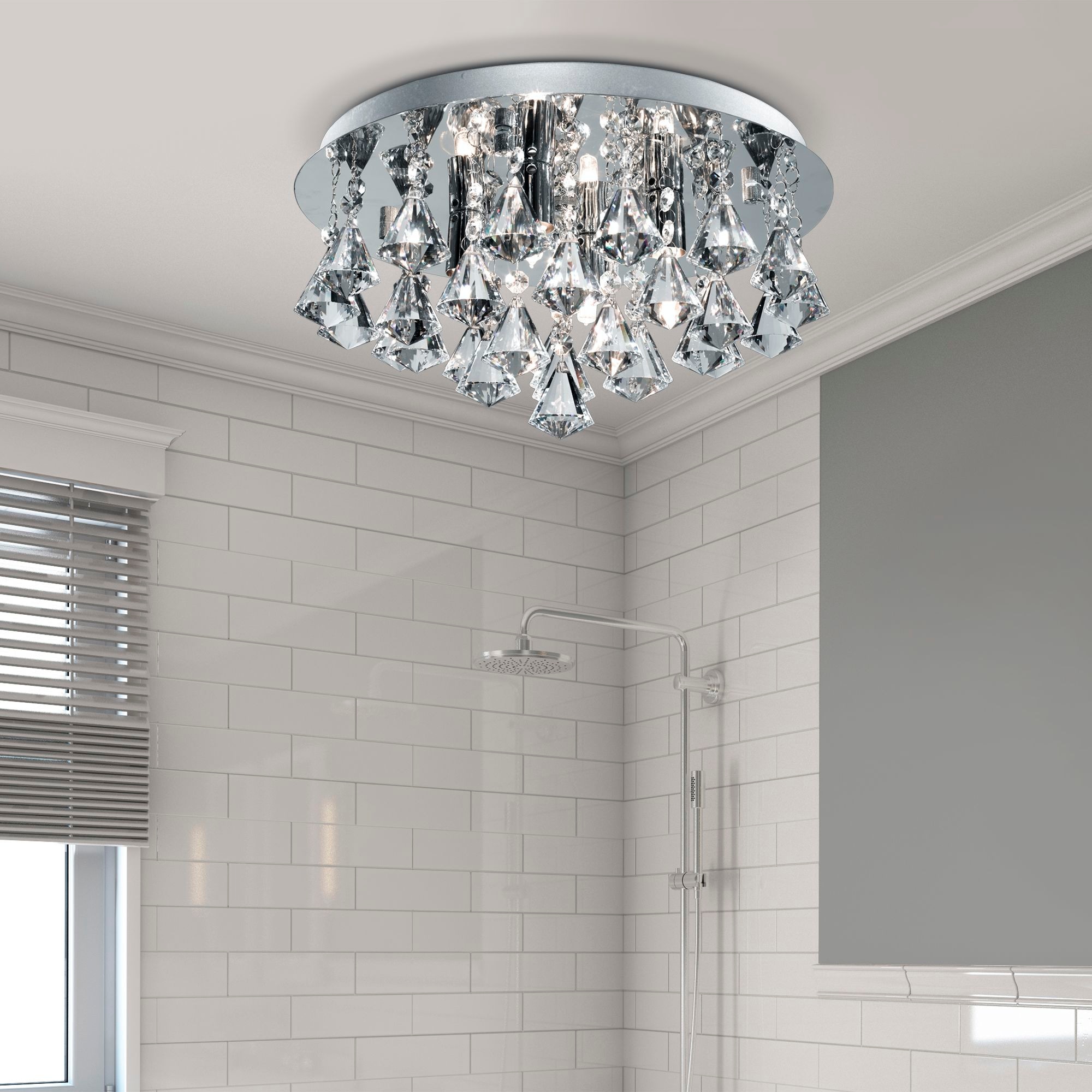 Searchlight Deckenleuchte »Hanna 4Lt Flush - Chrome Metal & Clear Crystal« G9 1 Stk.