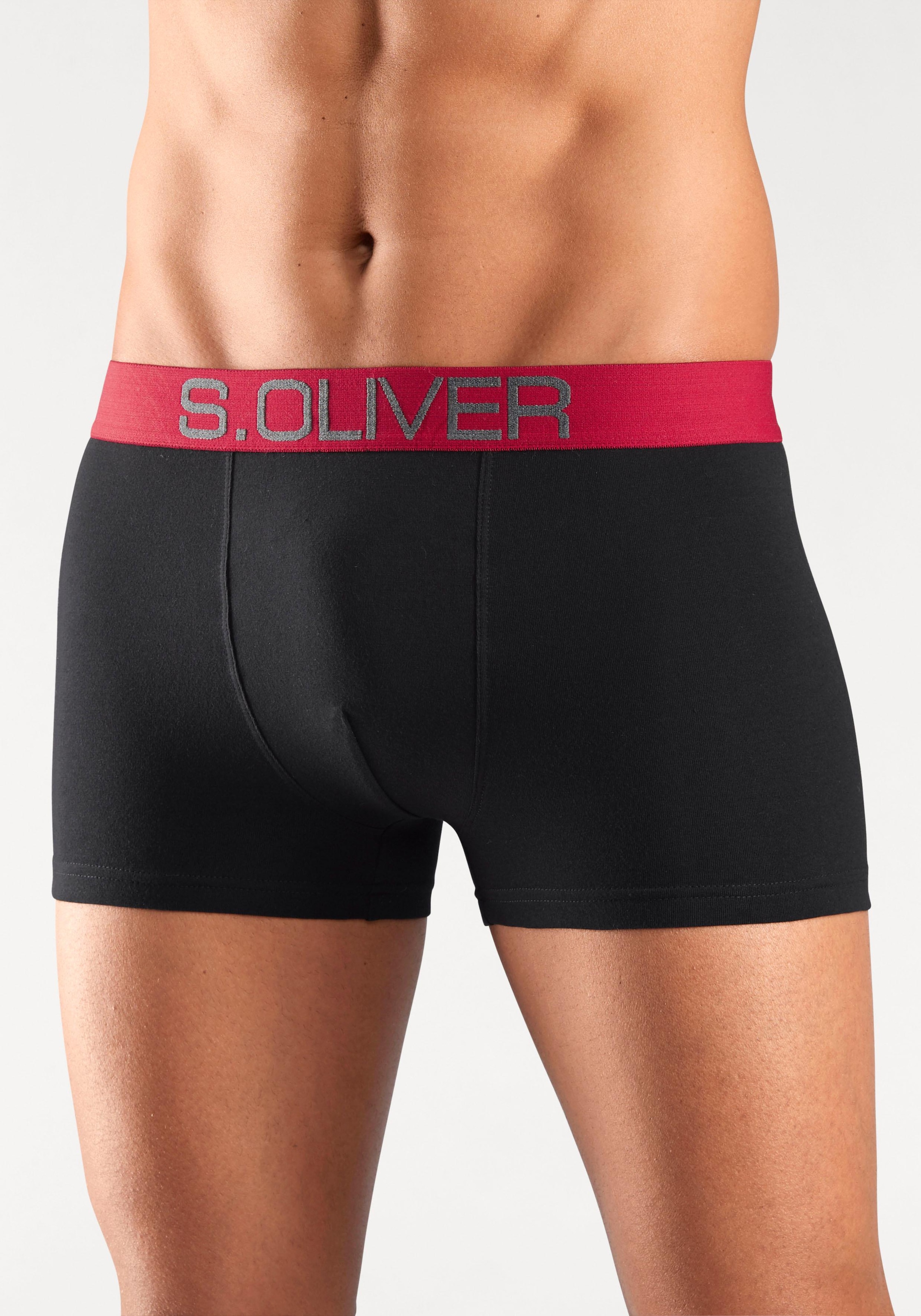 s.Oliver Boxer »Boxershorts für Herren«, (Packung, 4 St.), mit kontrastfarbenem Webbund