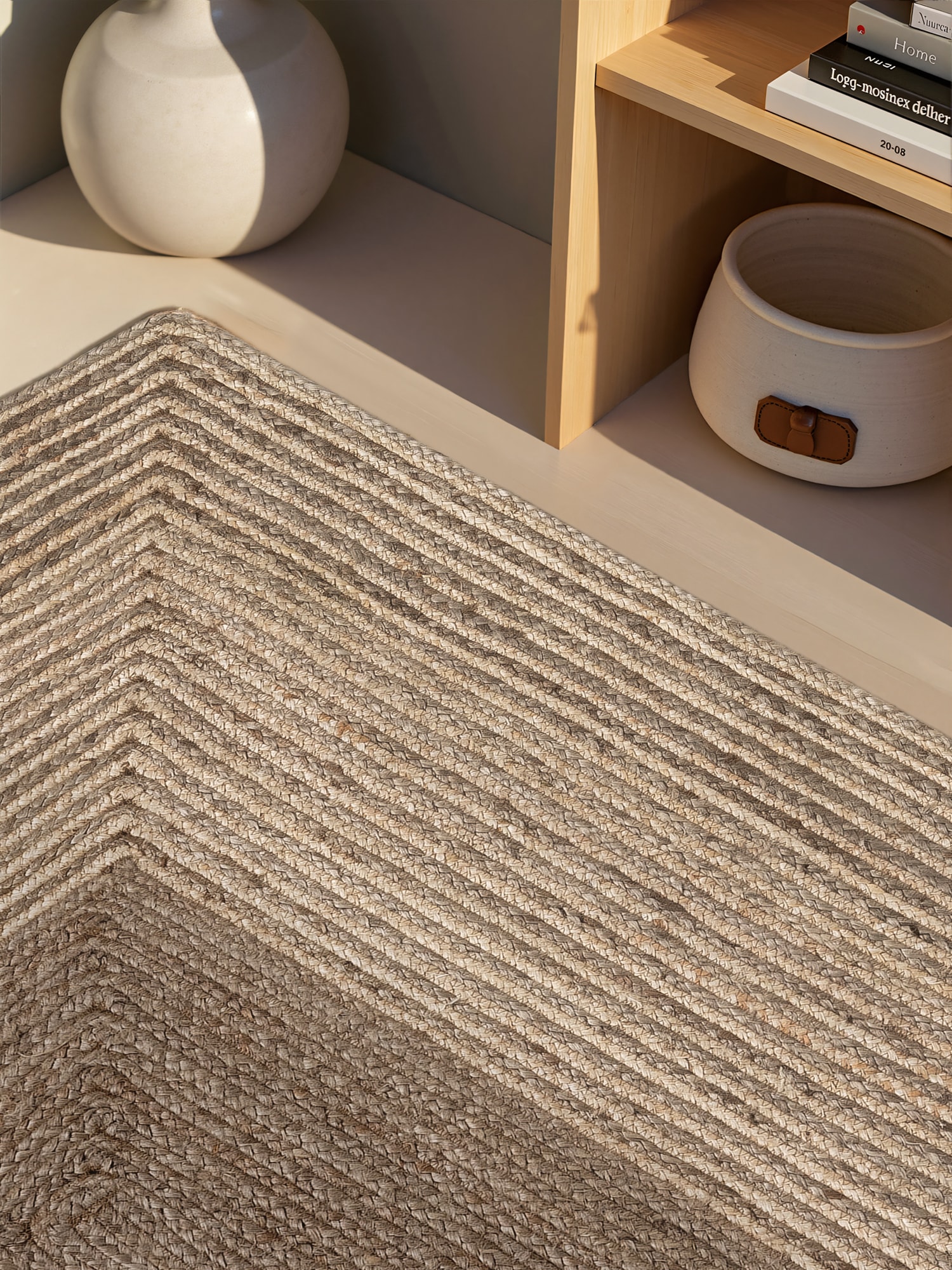 HANSE Home »Juno Line  Juteteppich« rechteckig 9 mm Höhe Jute, Shape, Handgemacht, Wohnzimmerteppich, Naturteppich, Wohnzimmer