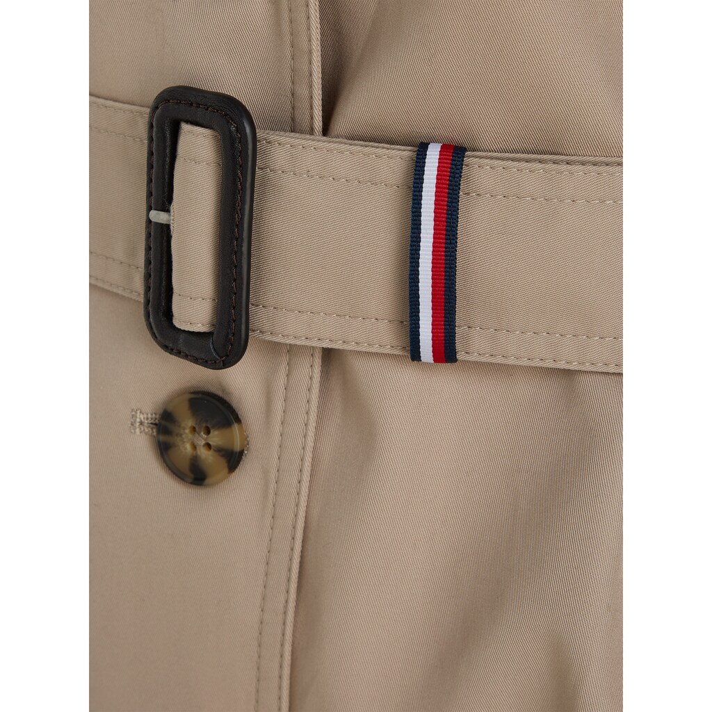 Tommy Hilfiger Langjacke »HERITAGE SINGLE BREASTED TRENCH«, mti den typischen Trenchdetails & Tommy Streifen als Gürtelschlaufe