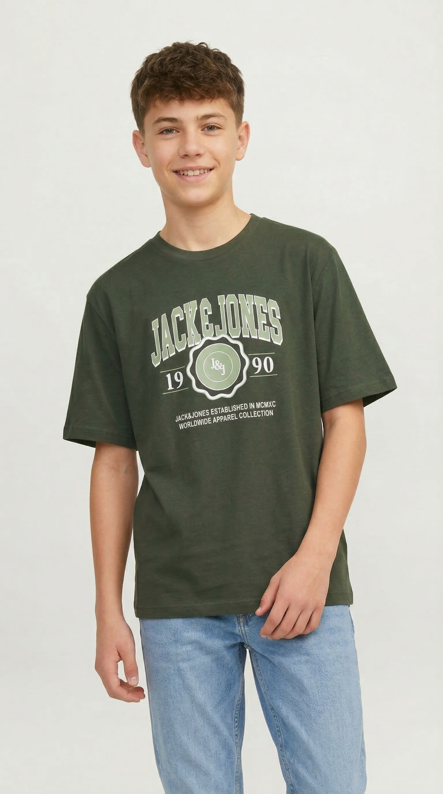 Jack & Jones Junior T-Shirt »JJMAKO TEE SS CREW NECK JNR« mit coolem Frontprint