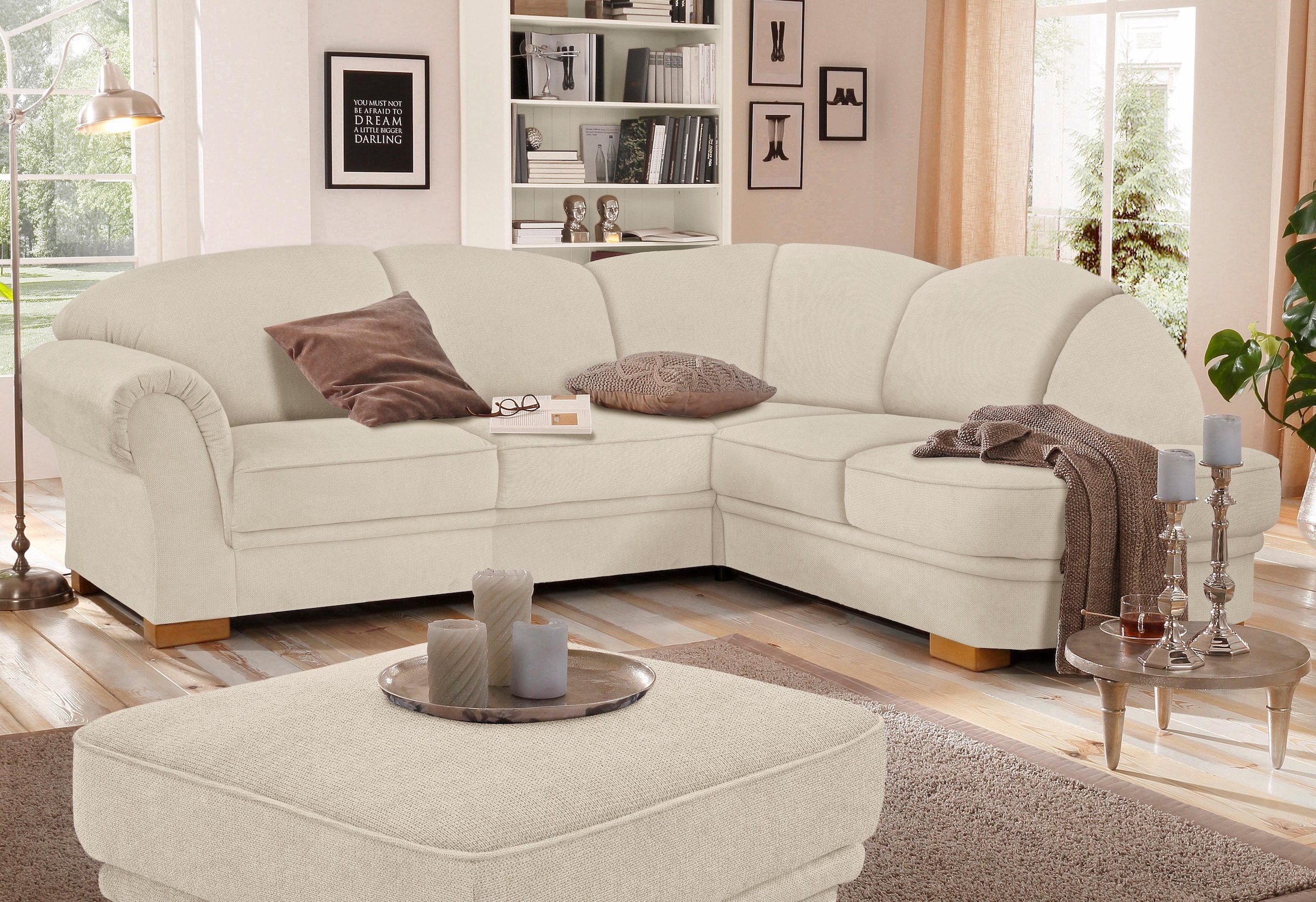 OTTO home Ecksofa "Amrum L-Form" wahlweise mit Schlaffunktion und Ottomane links/rechts
