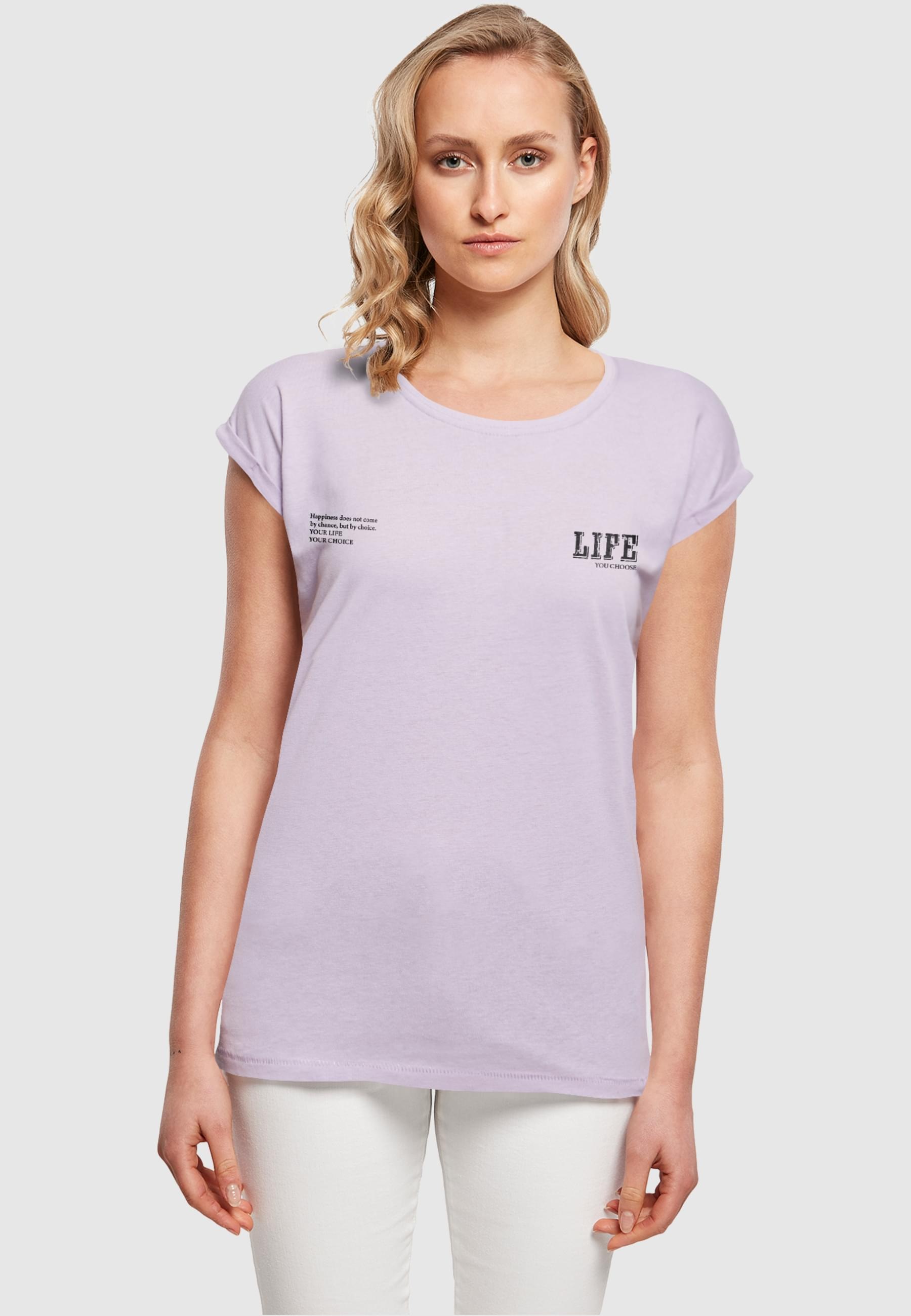 Merchcode T-Shirt »Merchcode Damen Ladies Life Extended Shoulder Tee«, (1 tlg.)