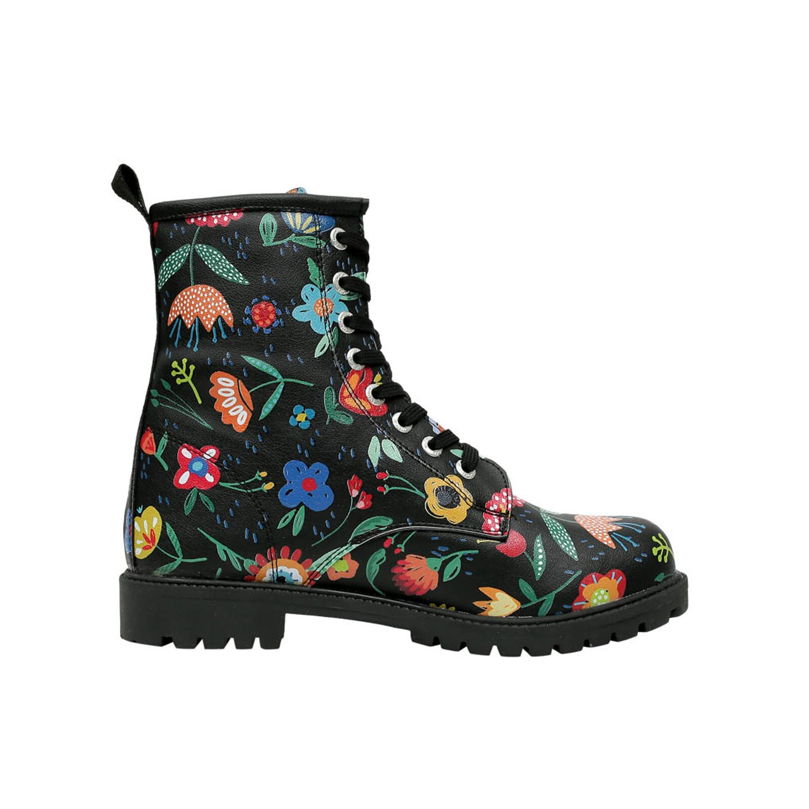 Thumbnail - DOGO Schnürboots "Black Longe Boots Schnürstiefel Go Back To Being Yourself Damen", Handgefertigt