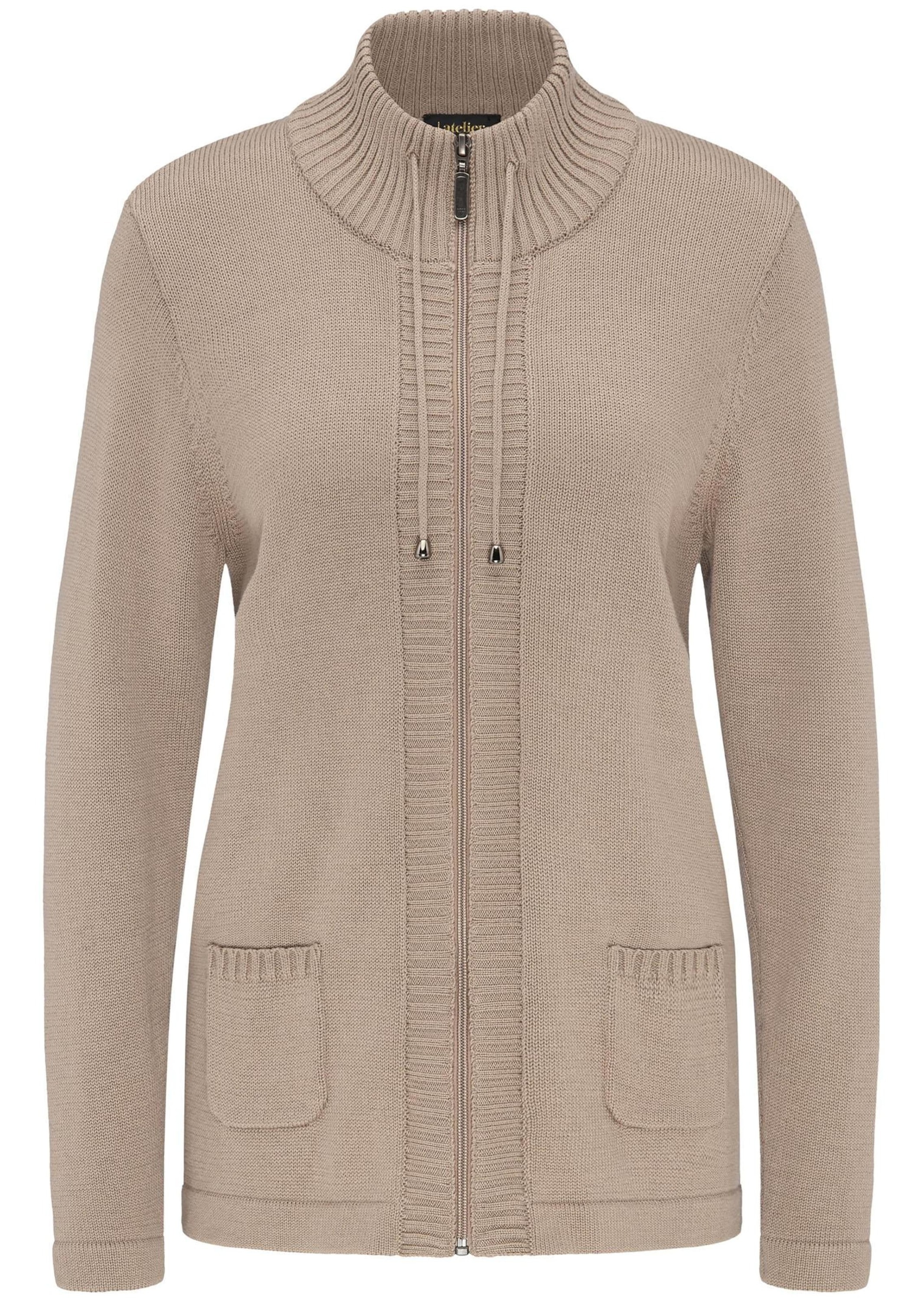 GOLDNER Strickjacke "Herbstcardigan mit Reißverschluss" Aufwendig in Form gestrickt für perfekte Passform