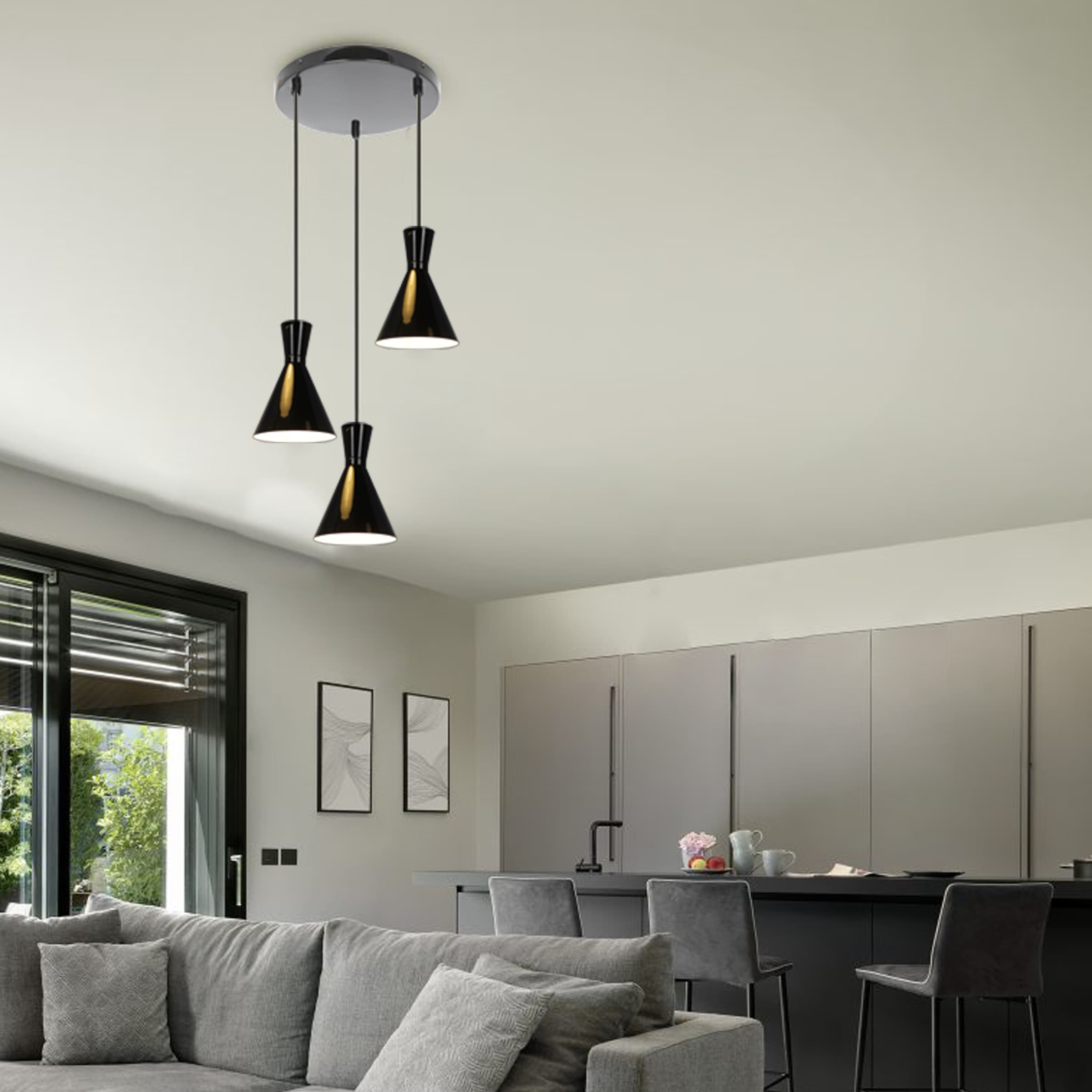 OTTO home Pendelleuchte »Renell« E27 1 Stk. glänzend, höhenverstellbar, industrieller Stil, Rondell, Hängelampe