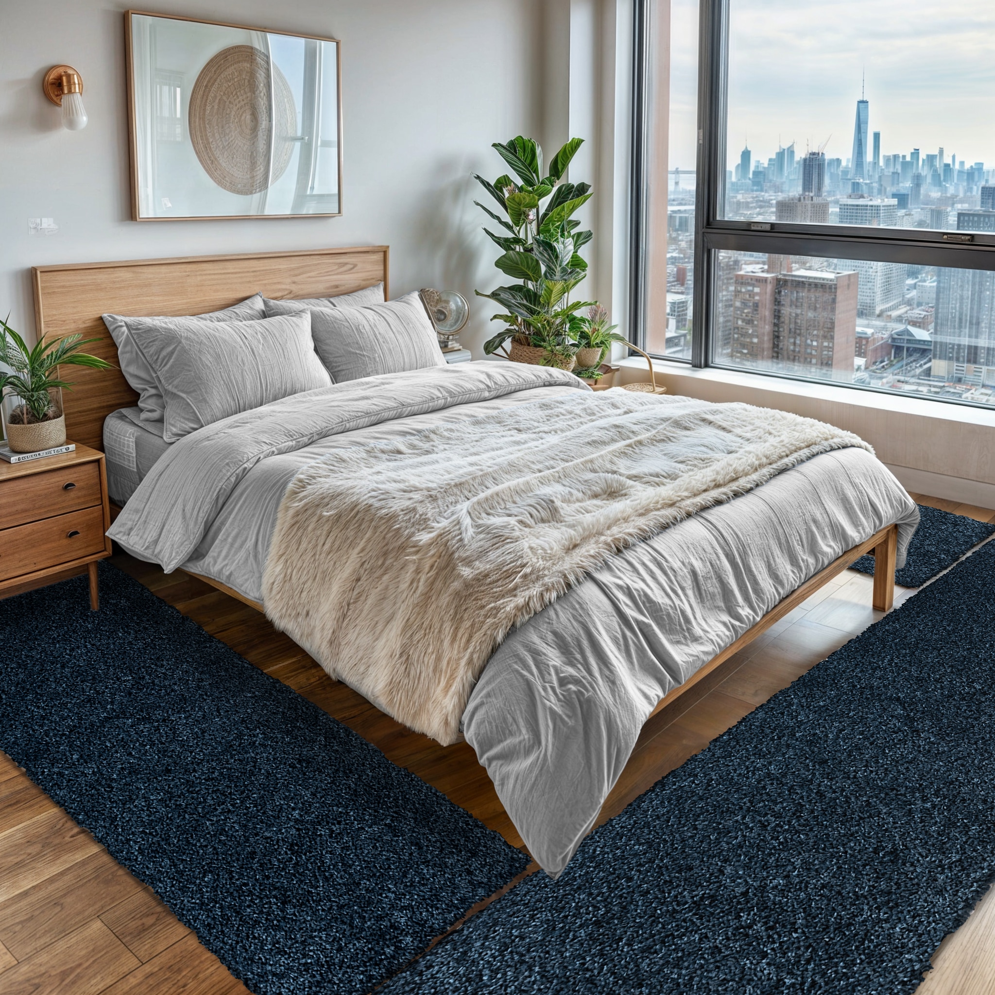 OTTO home Hochflor-Teppich "Banji" rechteckig 37 mm Höhe Uni Farben, weich und flauschig, auch als Läufer & in rund erhältlich