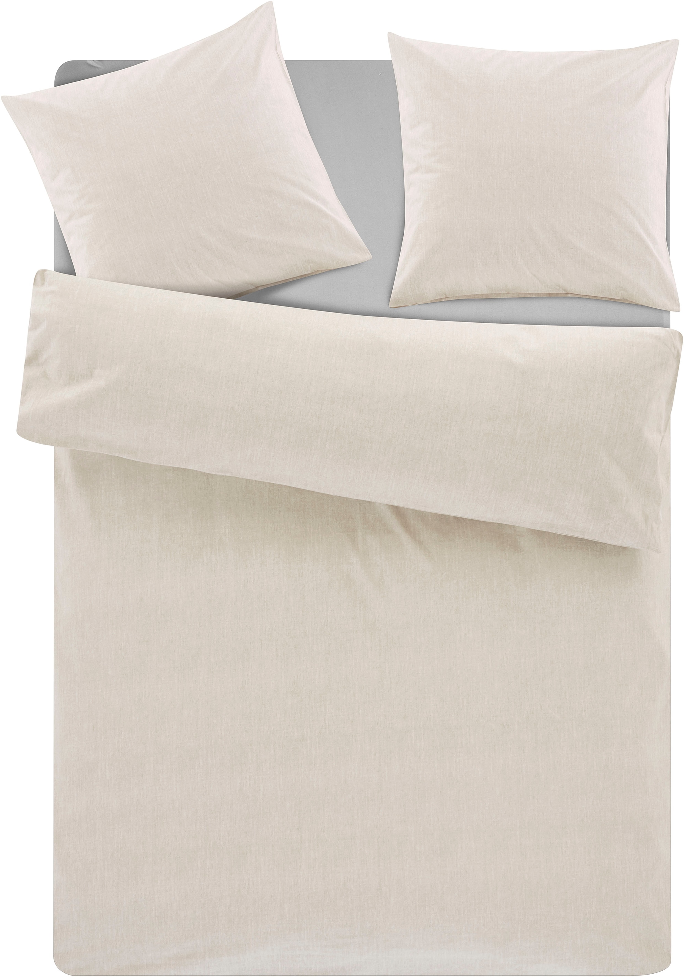 Home affaire Bettwäsche »Melli, in den Qualitäten Linon und Biber, atmungsaktiv, aus 100% Baumwolle, unterstützt Cotton made in Africa, Bett- und Kopfkissenbezug mit Knopfverschluss