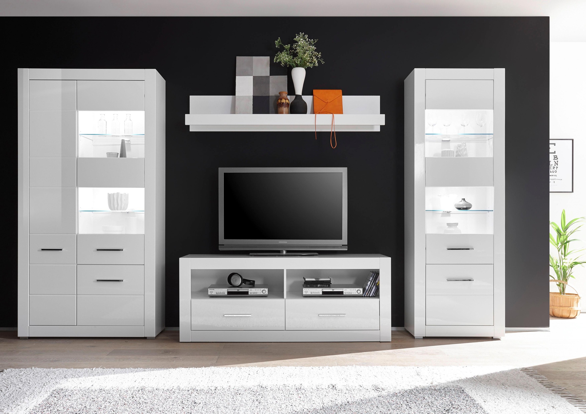 Home affaire Wohnwand "BIANCO" Set, 4 Stk. tlg. günstig online kaufen