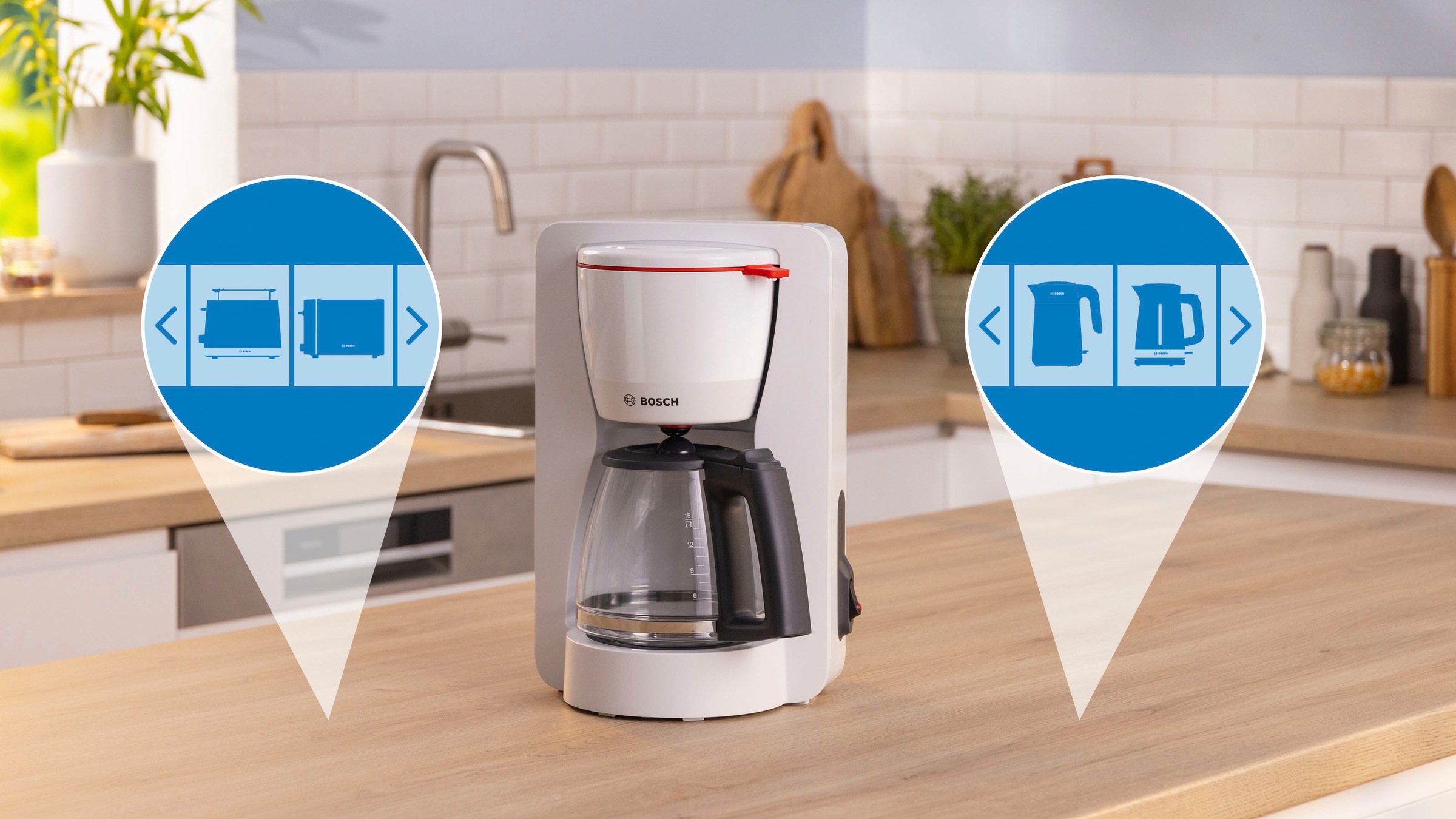 BOSCH Filterkaffeemaschine »MyMoment TKA2M111«, 1,25 l Kaffeekanne, Papierfilter, 1x4, für 10-15 Tassen, Glaskanne, 40min Warmhaltefunktion, 1200 W