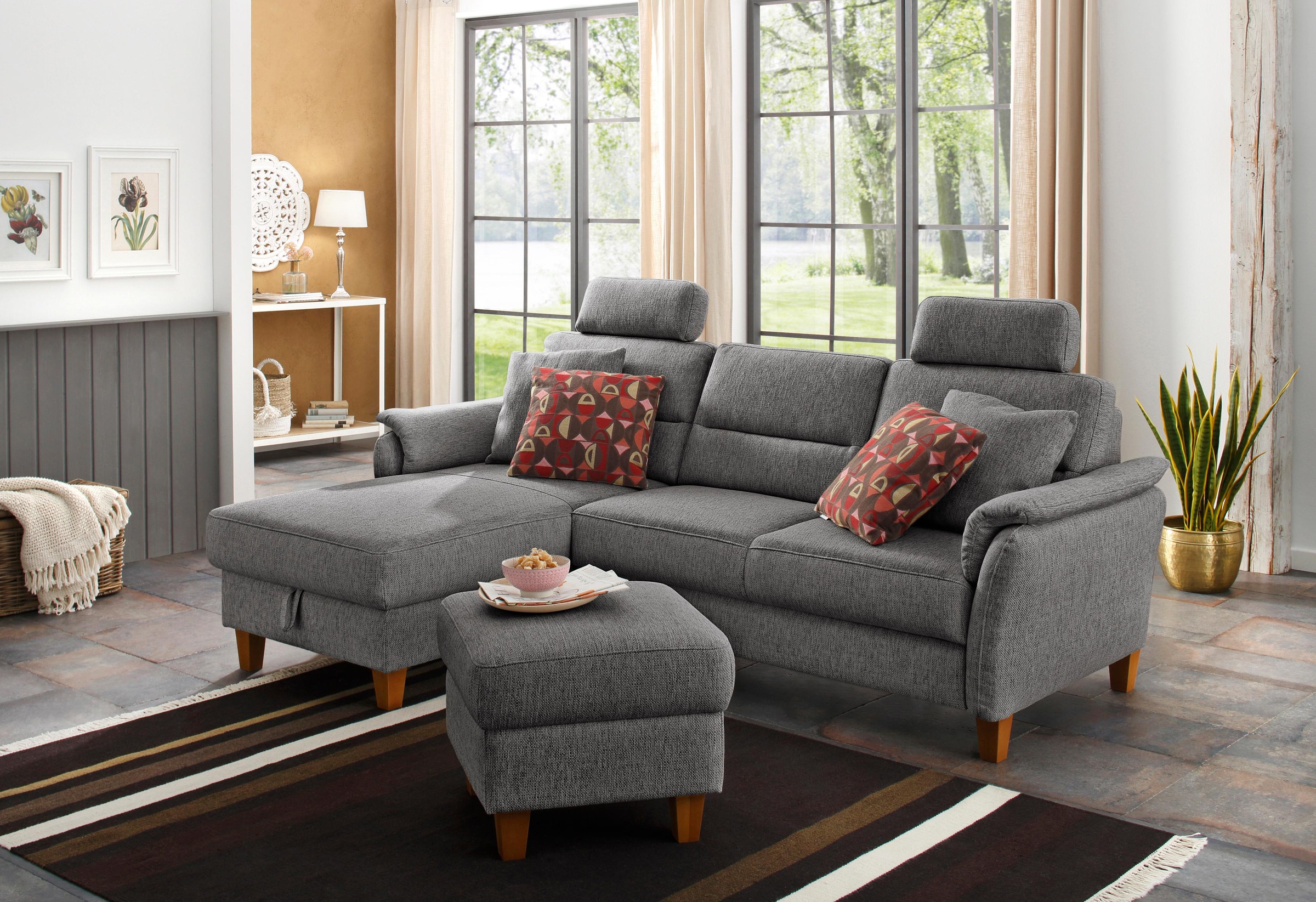Home affaire Ecksofa »Palmera L-Form«, Federkern, wahlweise mit Bettfunktion und mit/ohne Bettkasten