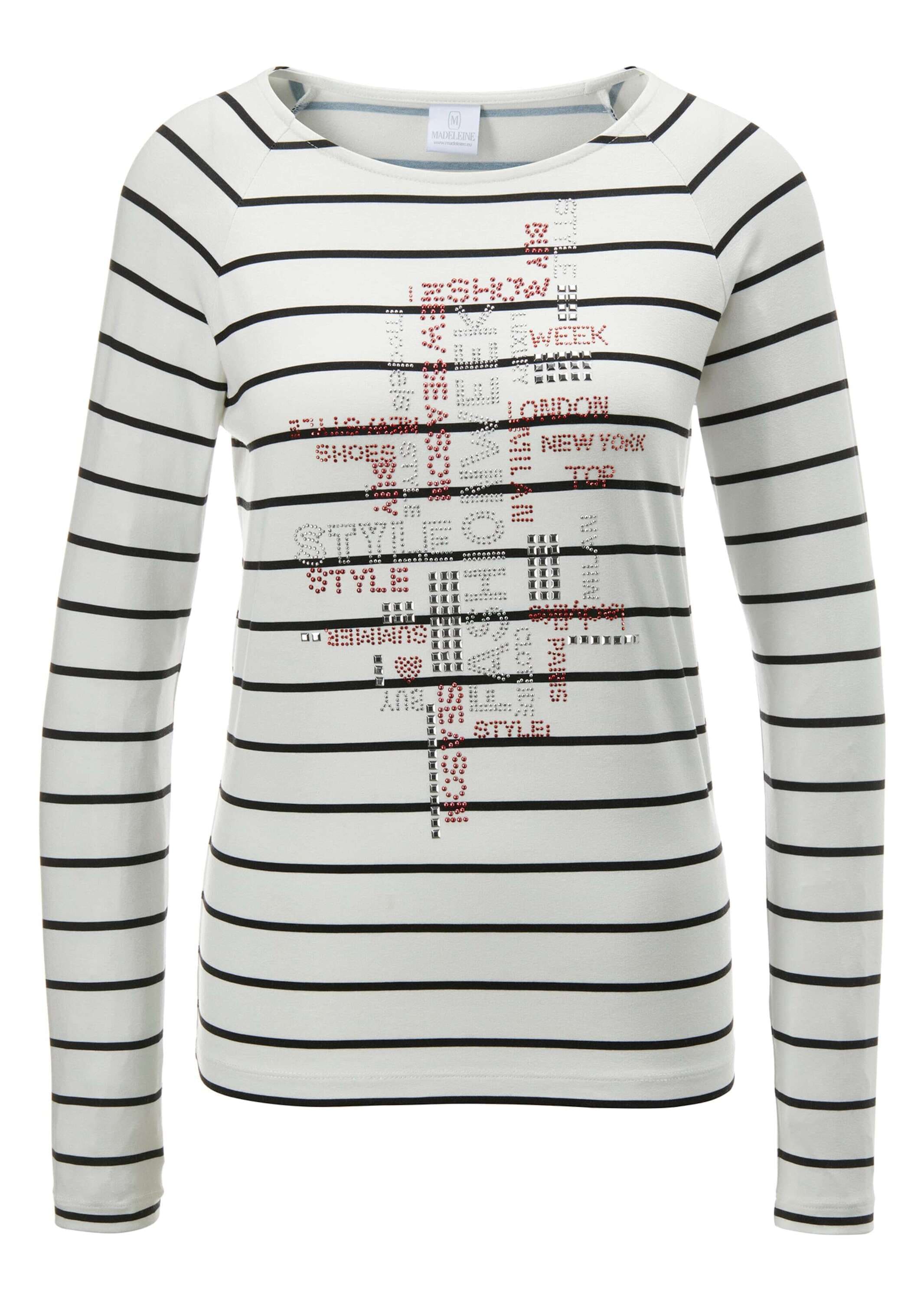 MADELEINE Langarmshirt "Shirt Ringel-Shirt mit glitzernden Schmucksteinen" günstig online kaufen