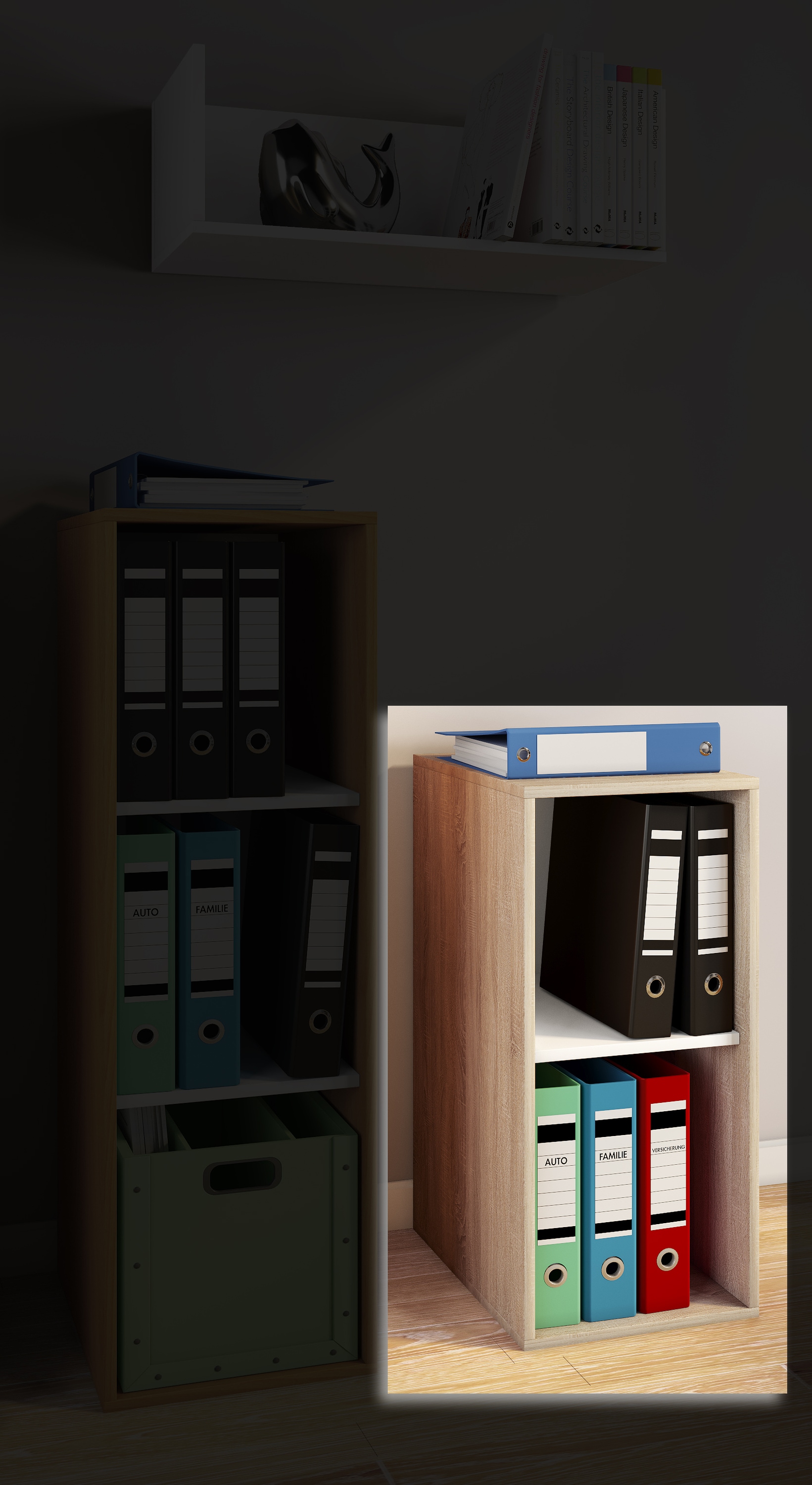 VCM Bücherregal »Holz Büro Regal Bücher Ordner Aktenregal Lona l 2f«