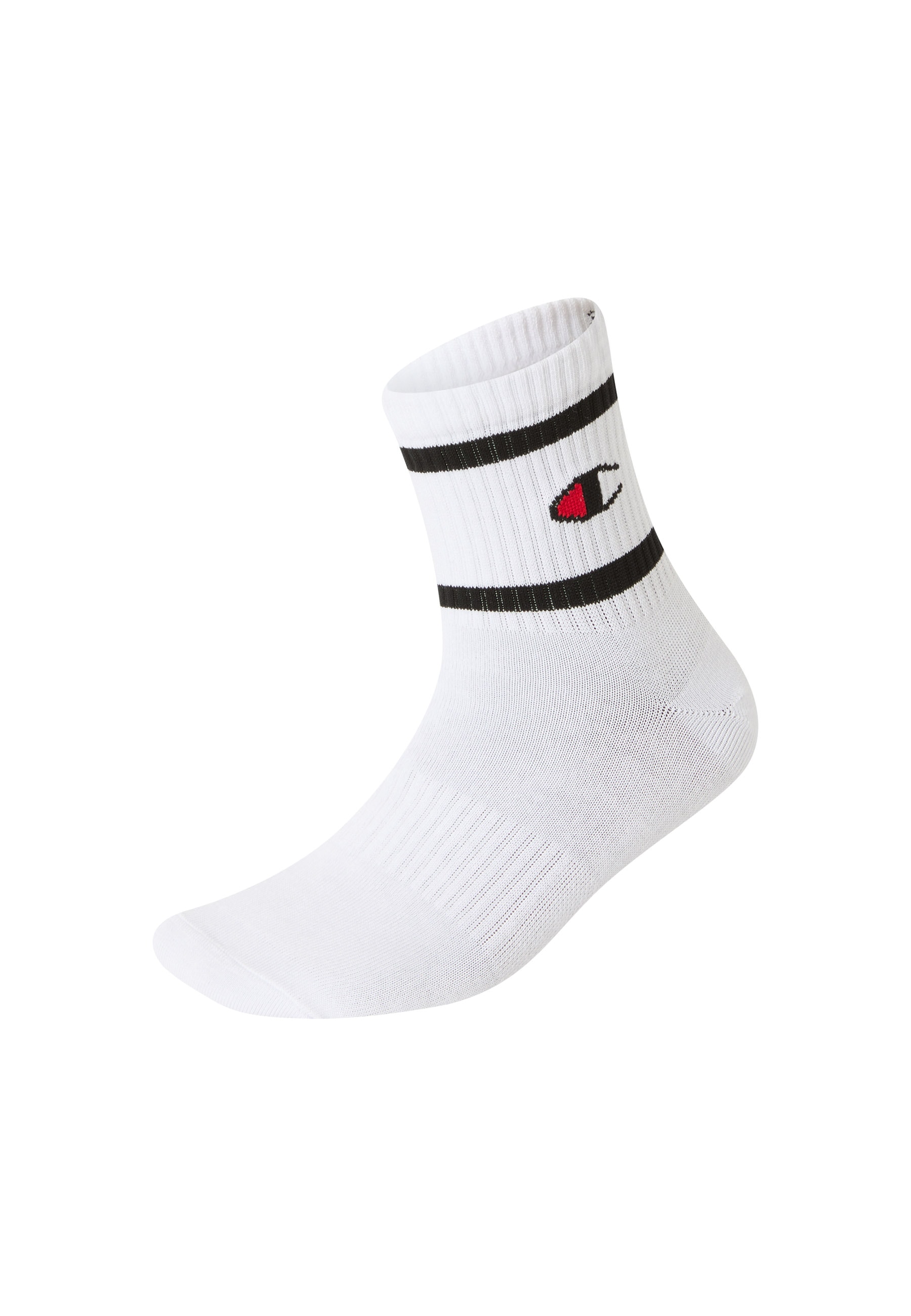 Champion Socken Packung, 3 Paar tlg. 3er-Pack, mit Logoschriftzug, unifarben-geringelte Optik