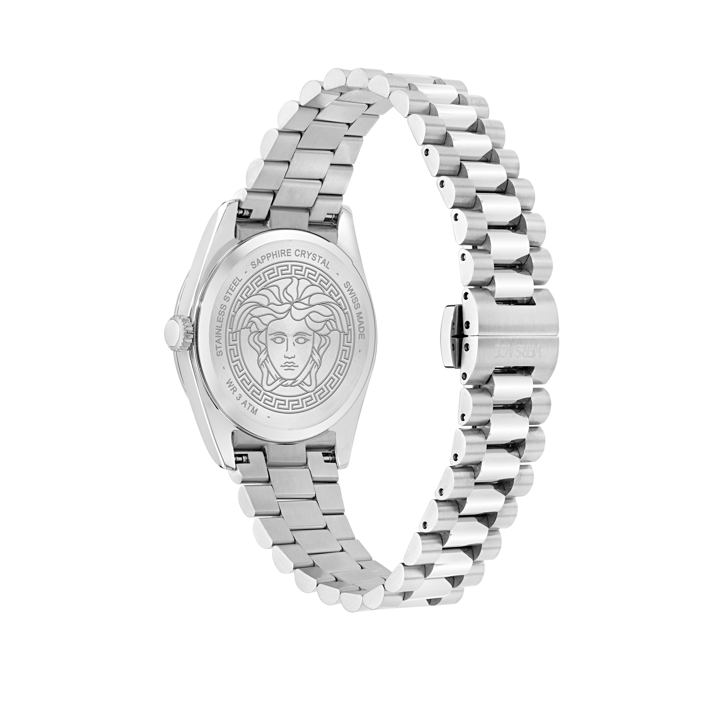 Versace Quarzuhr »MILLENYIUM LADY« Armbanduhr, Damenuhr, Swiss Made, Edelstahlarmband, analog