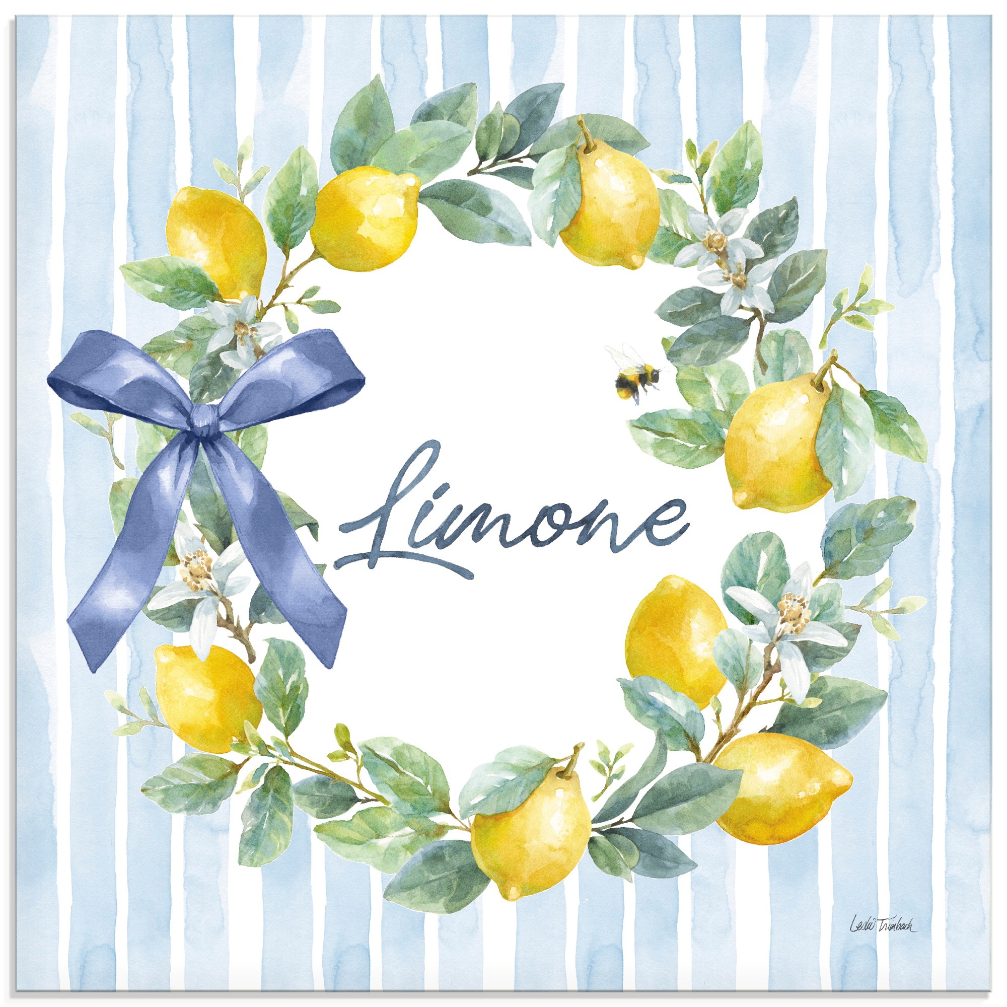 Glasbild ARTLAND "Le Citron IV", farbe bild(er): gelb, B:50cm H:50cm, Bilder, in verschiedenen Größen