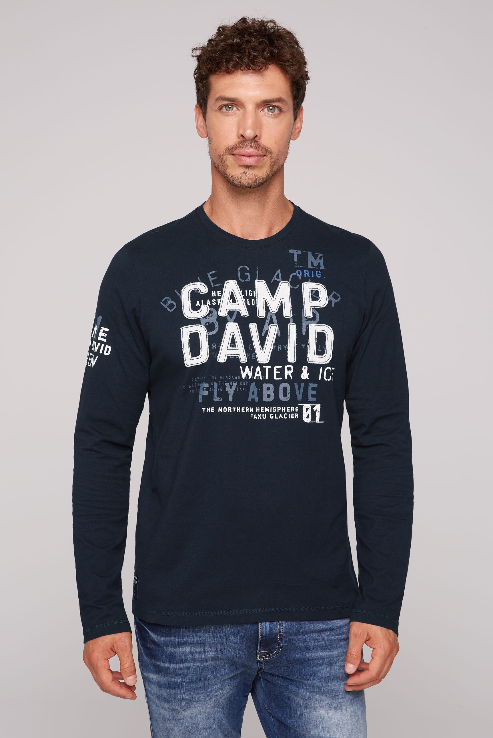 CAMP DAVID Langarmshirt, aus Baumwolle