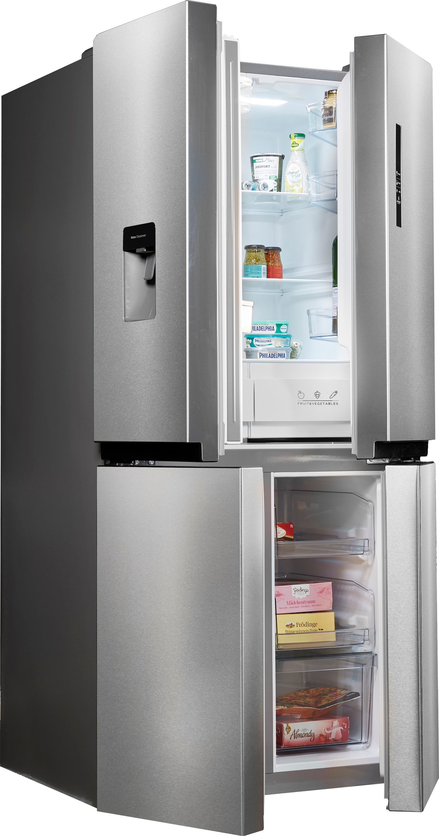 Hanseatic Multi Door "HCD17884EI", HCD17884EI, 177,5 cm hoch, 83,3 cm breit, NoFrost, Wasserspender, FreshZone, Urlaubss