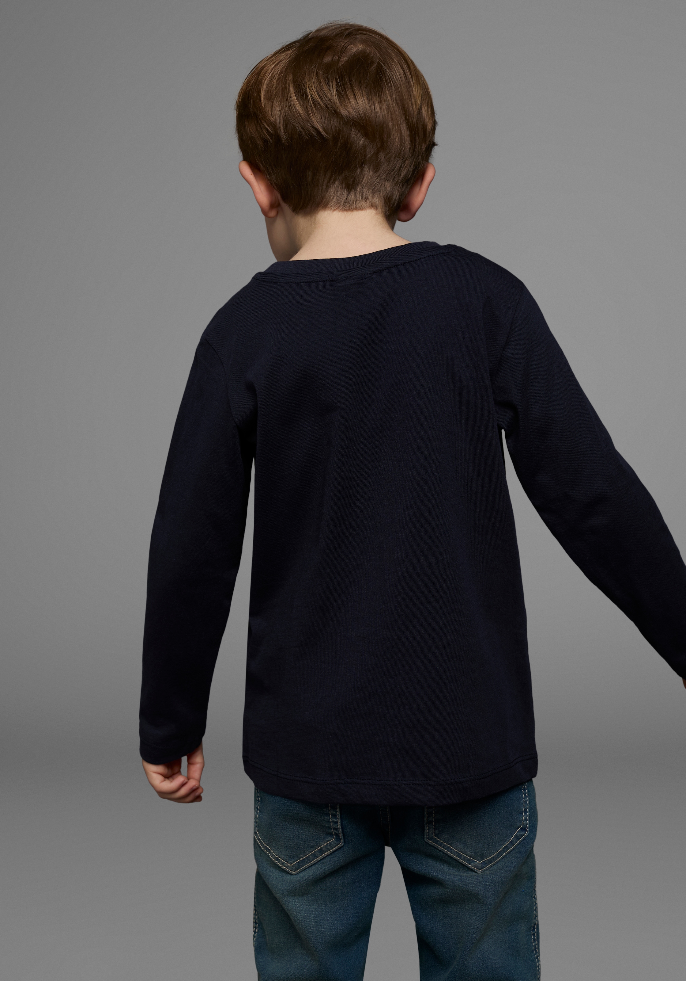 KIDSWORLD Langarmshirt »LET´S PLAY«, Langarm, Basic-Stil, aus Baumwolle