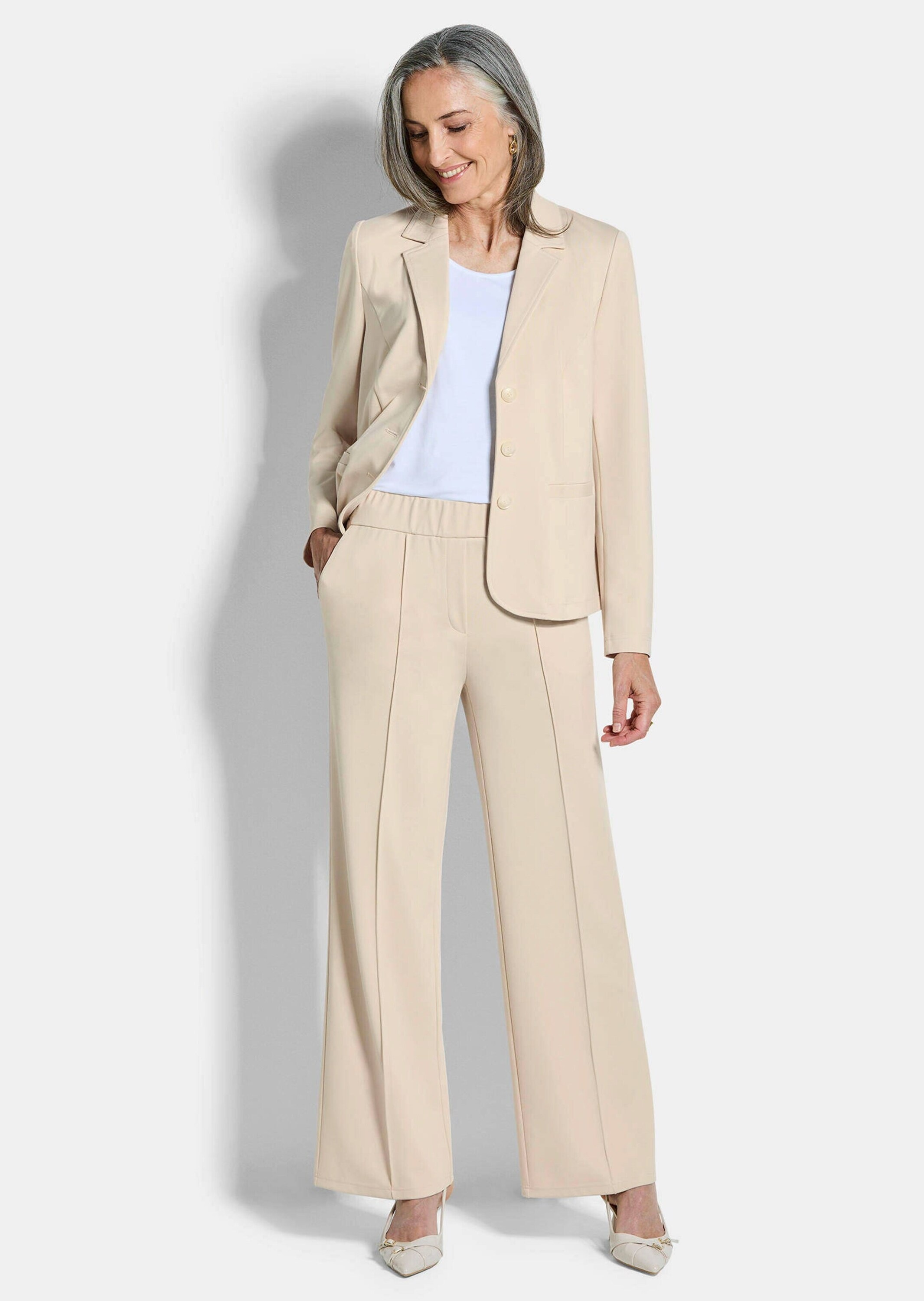 GOLDNER Stoffhose "Kurzgröße Jersey-Culotte VERA mit Biesen" günstig online kaufen