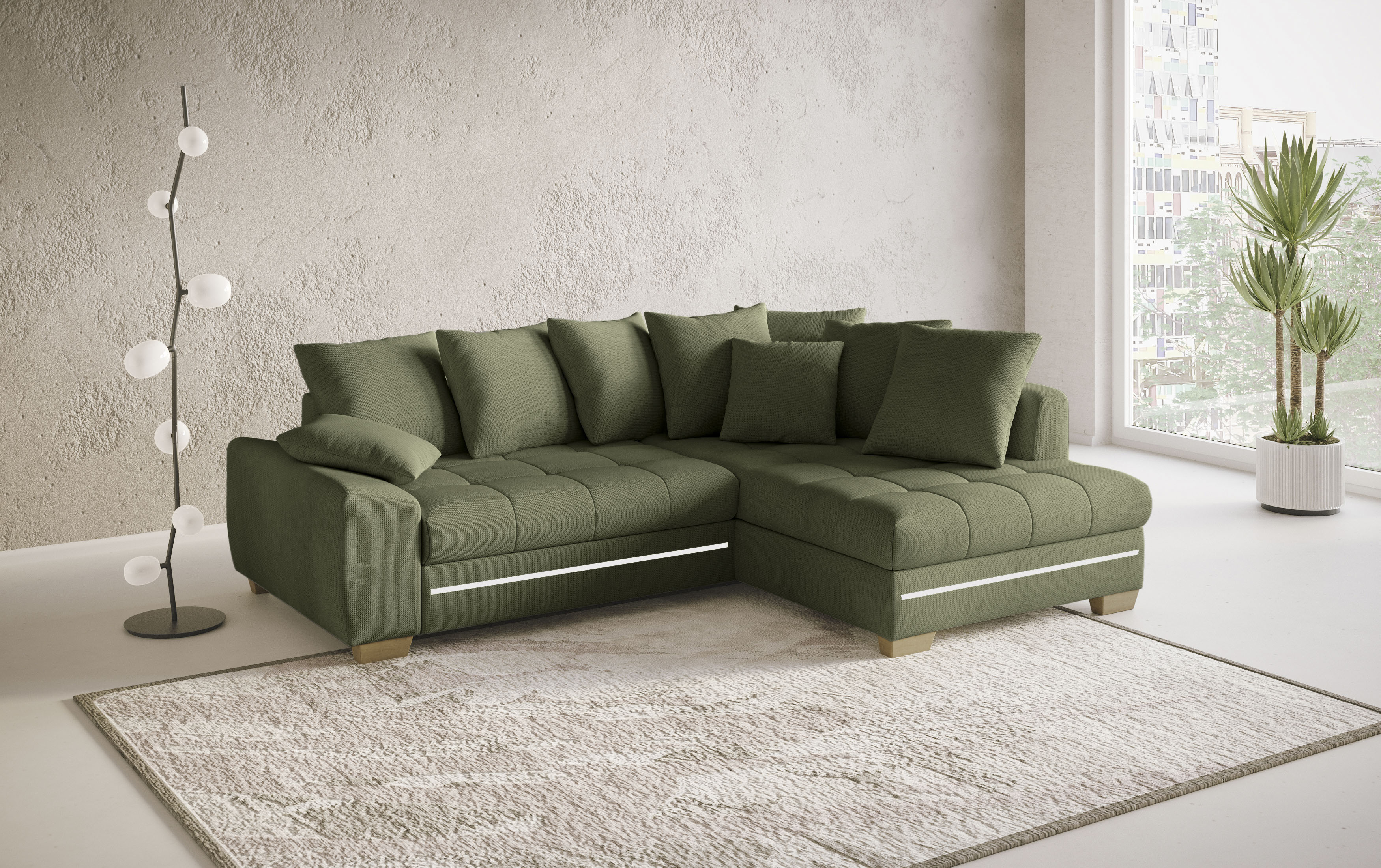 Thumbnail - Mr. Couch Ecksofa "Nikita II, L-Form", mit RGB-LED Beleuchtung, wahlweise mit Bett, Bettkasten, Kaltschaum