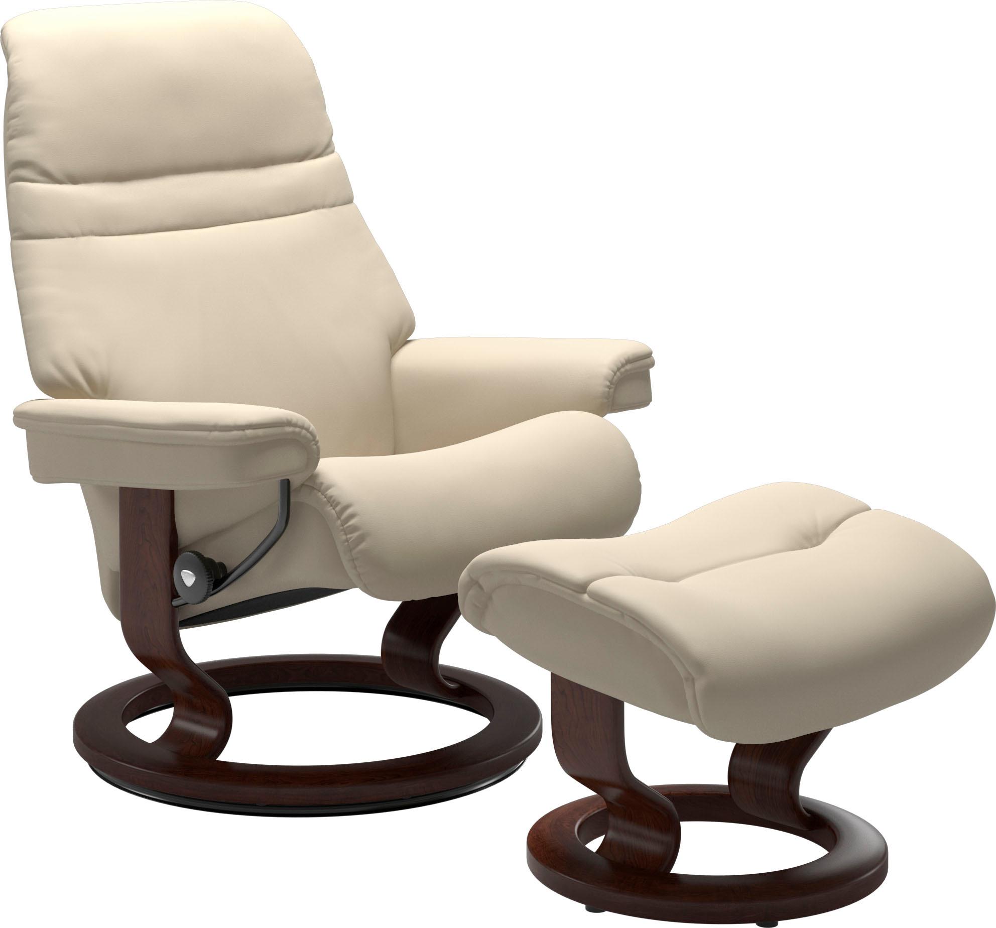 Stressless Relaxsessel "Sunrise" mit Classic Base, Größe M, Gestell Braun, in 2 Bezugsqualitäten lieferbar