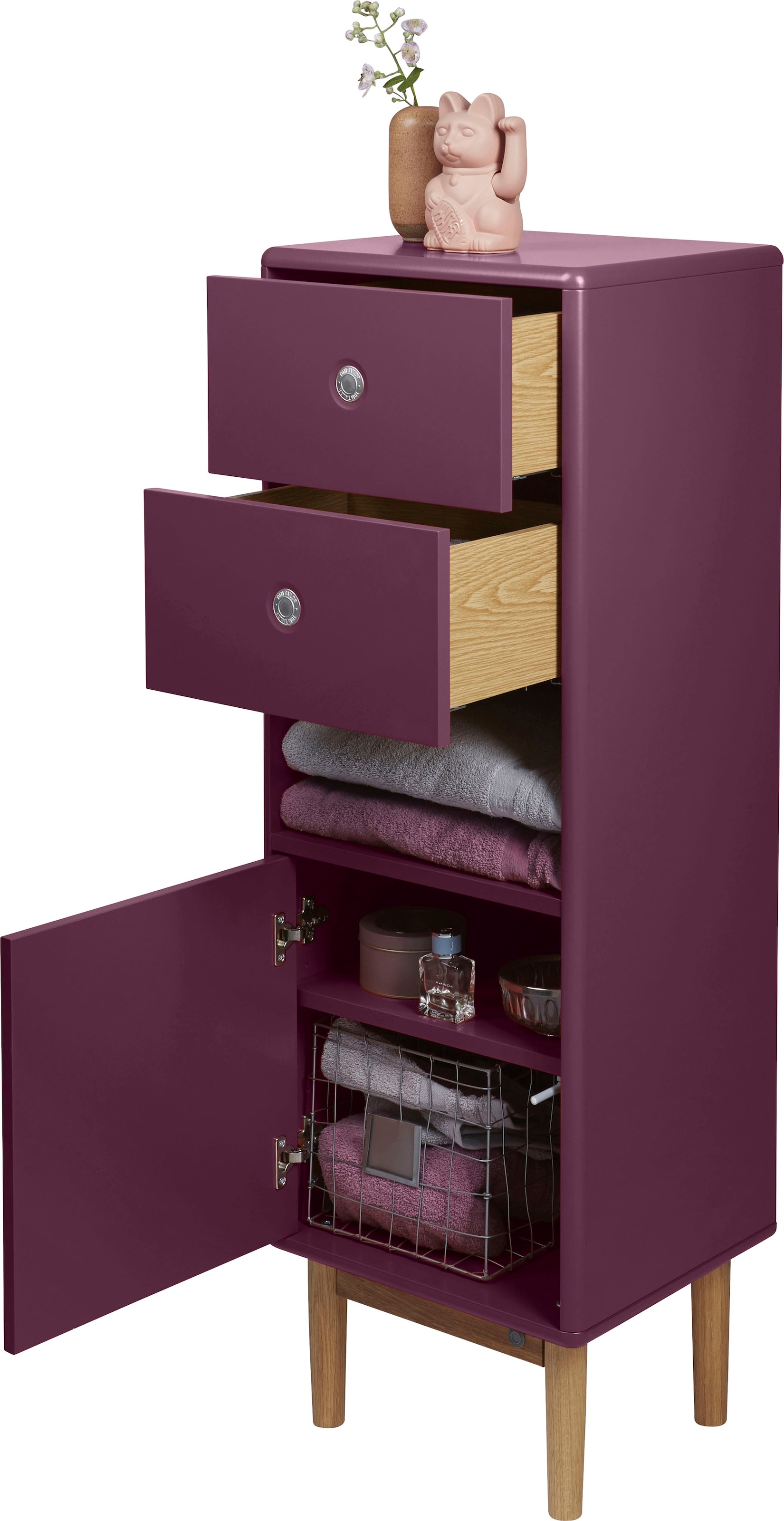 TOM TAILOR HOME Unterschrank »COLOR BATH«, mit 1 Tür & 2 Schubladen, mit  Push-to-Open, Füße Eiche, Breite 40 cm | BAUR | Unterschränke